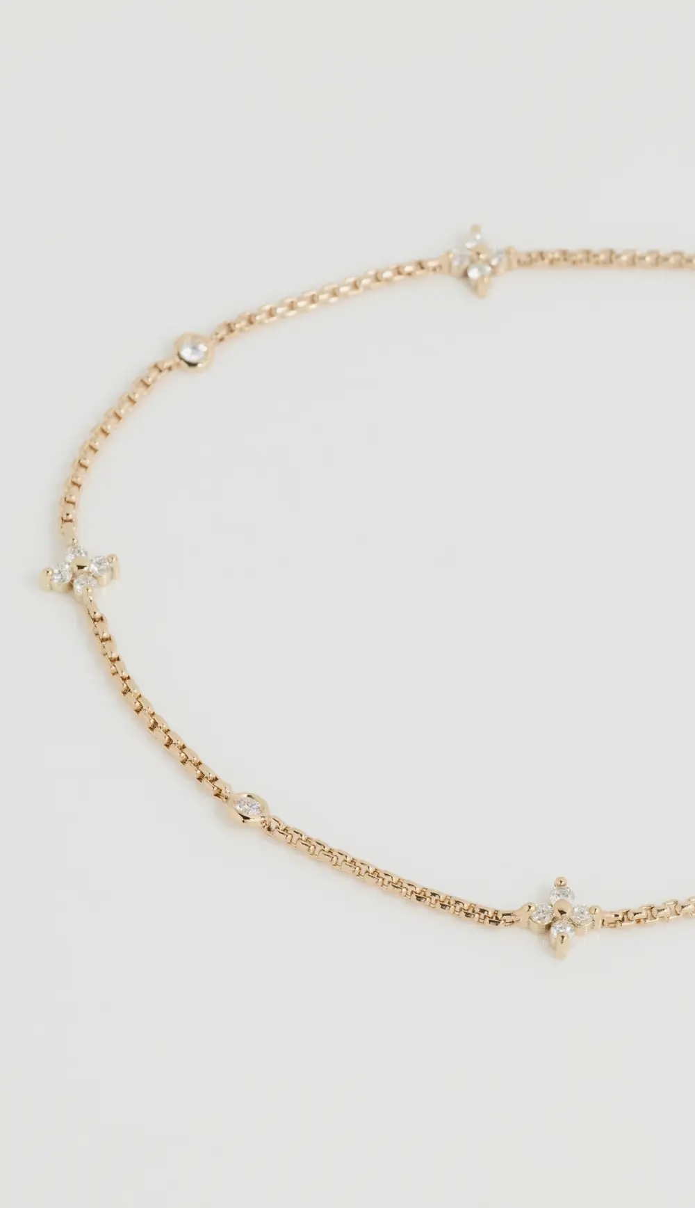 Zoe Chicco 14k Gold Quad and Floating Diamond Station Bracelet