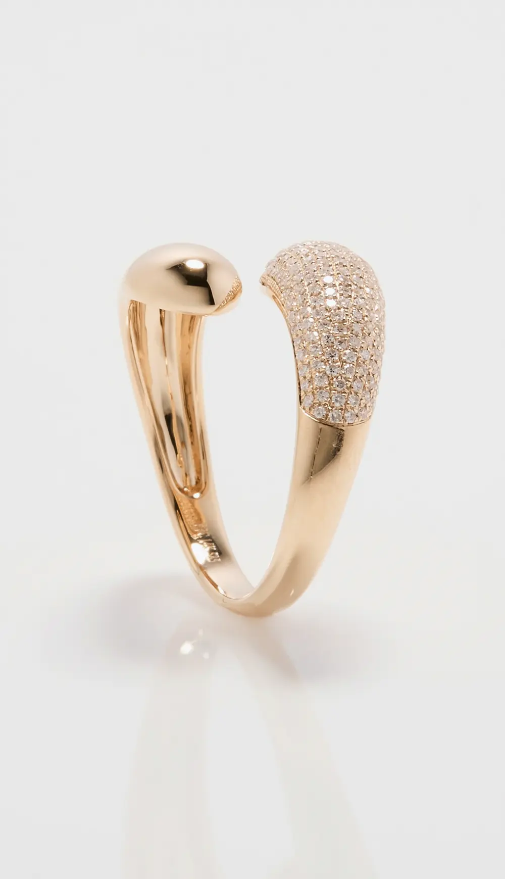 EF Collection Diamond and Gold Jumbo Double Dome Ring