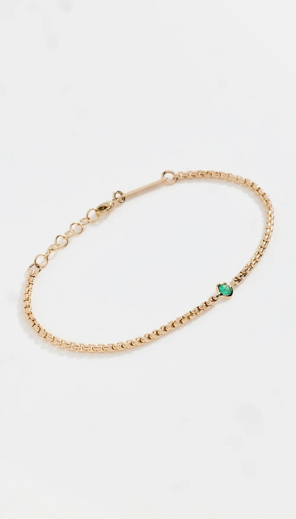 Zoe Chicco 14k Gold Floating Emerald Bracelet