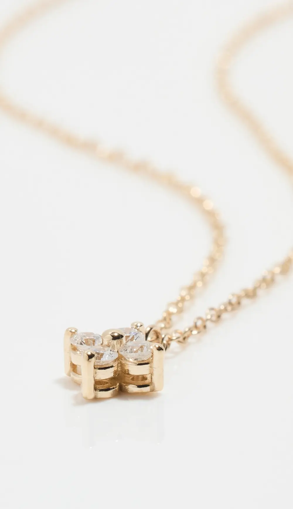 Zoe Chicco Quad Prong Set Diamond Pendant Necklace