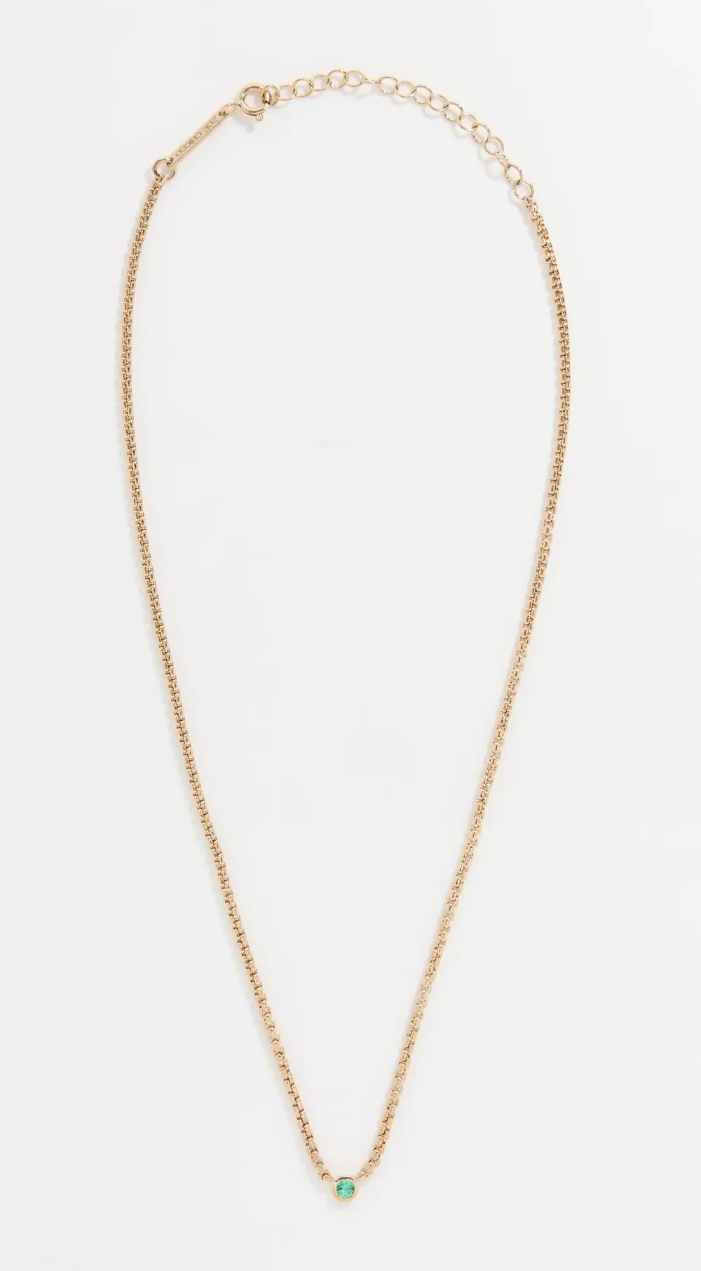 Zoe Chicco 14k Gold Floating Emerald Necklace