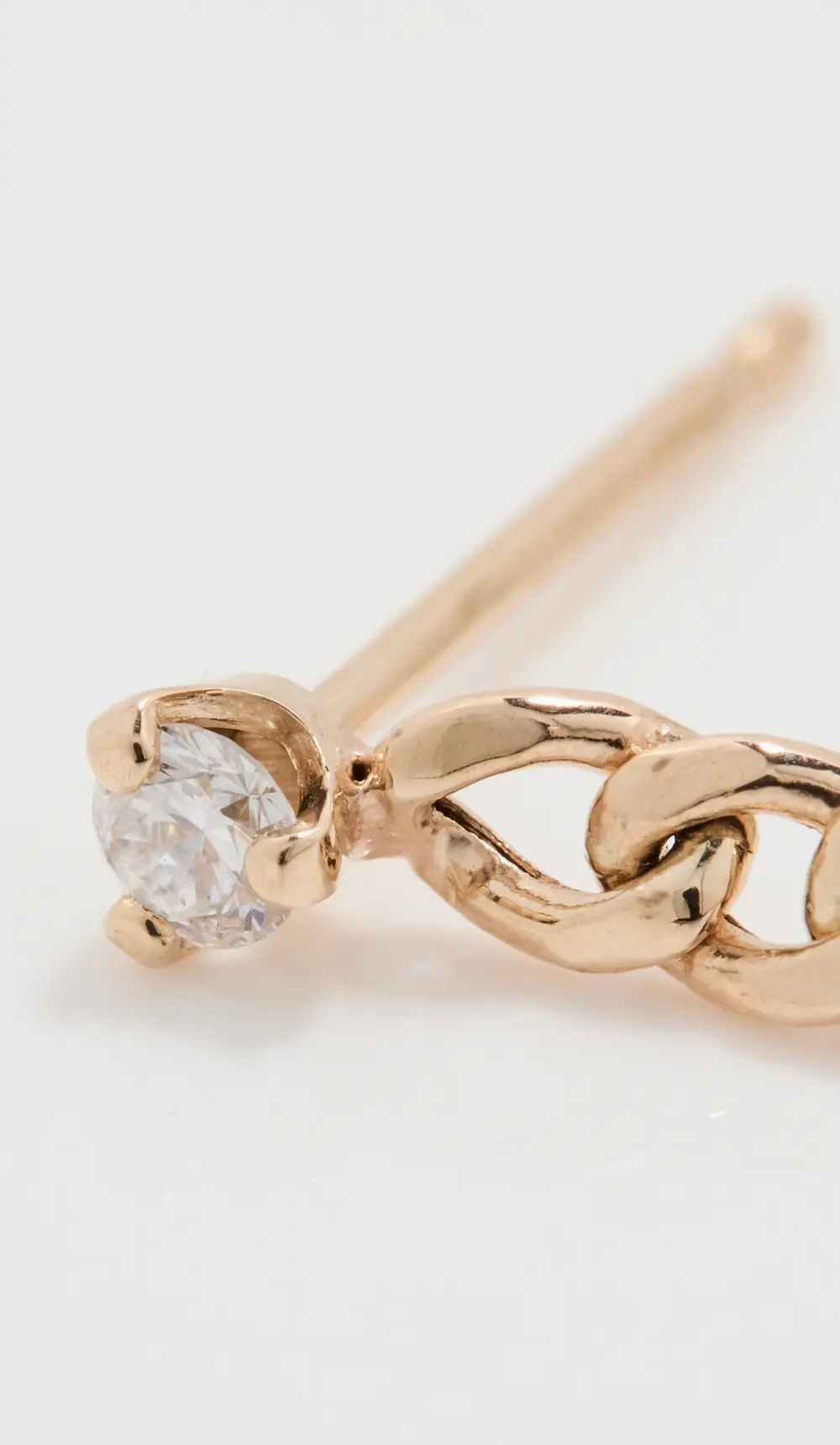 Zoe Chicco 14k Prong Diamond Small Curb Chain Huggie Earrings