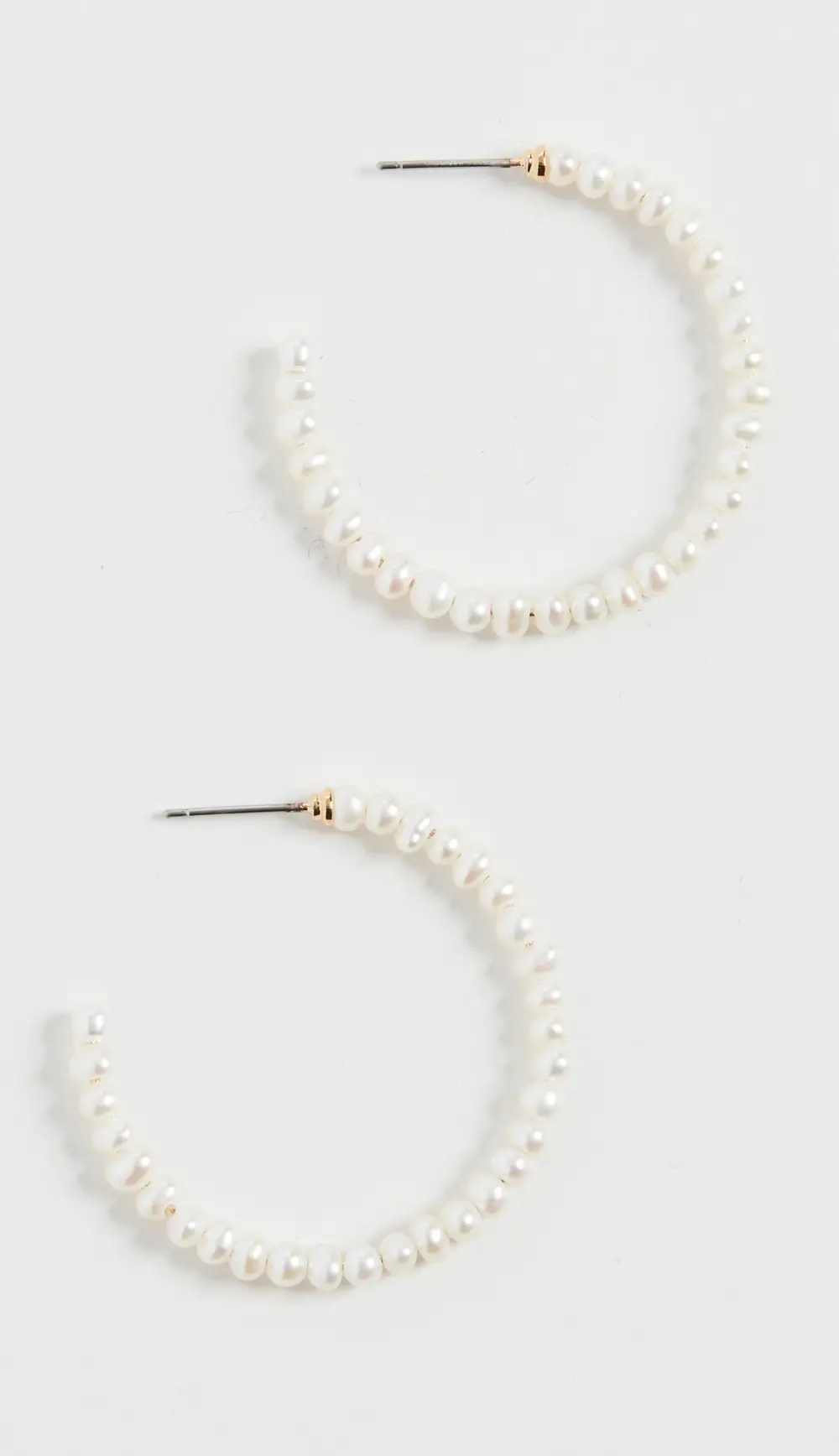 Lele Sadoughi Freshwater Pearl Medium Hoops
