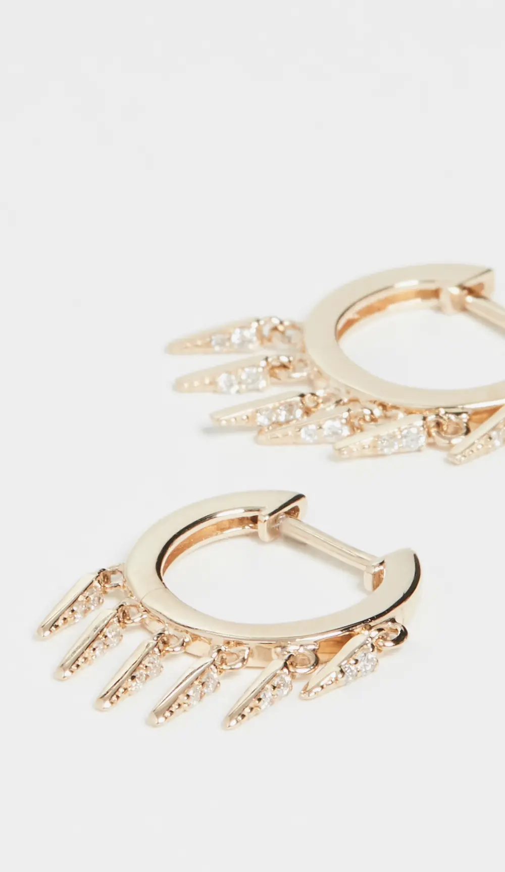 Sydney Evan 14k Gold Small Pave Fringe Huggies