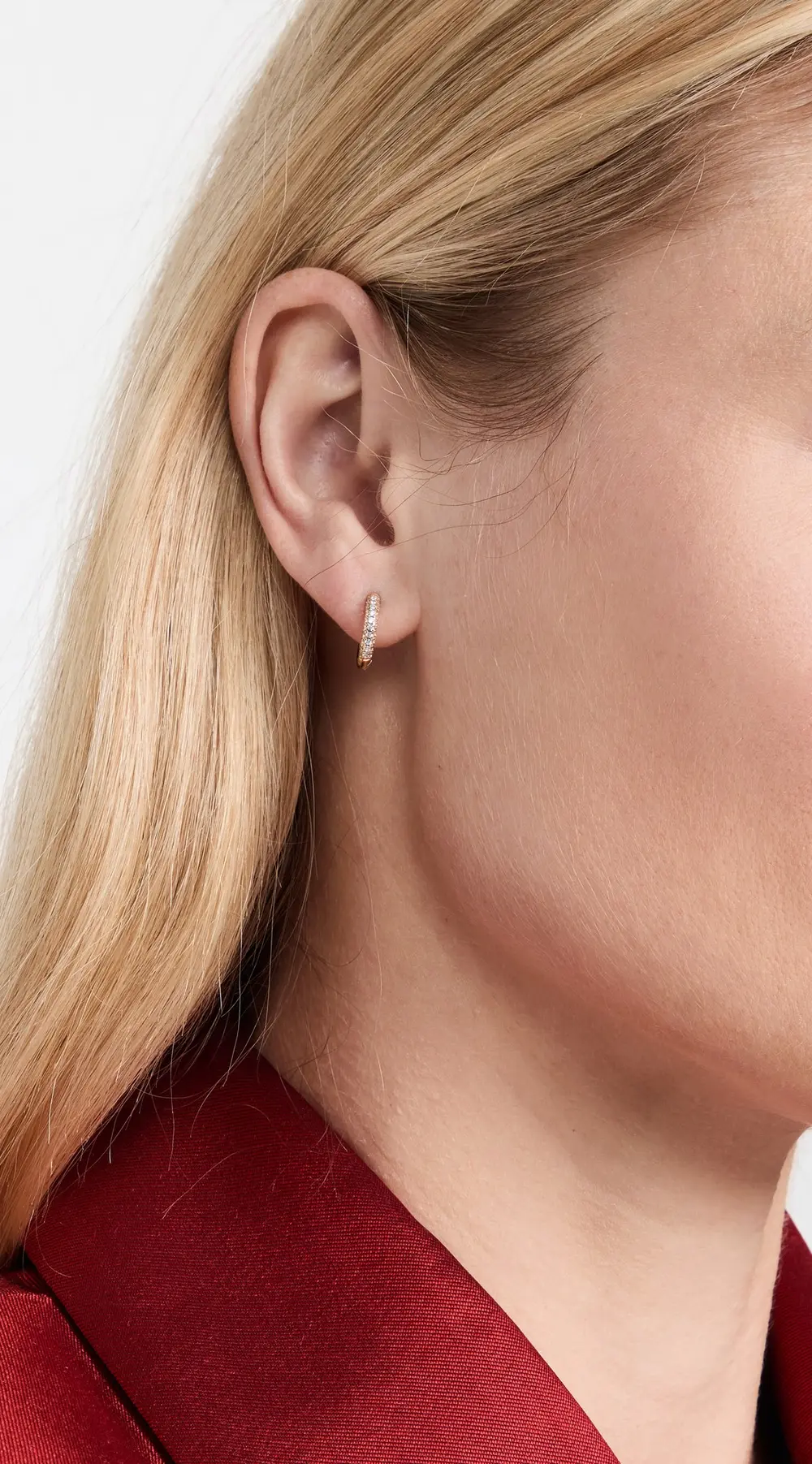 SHASHI 18k Pave Huggies