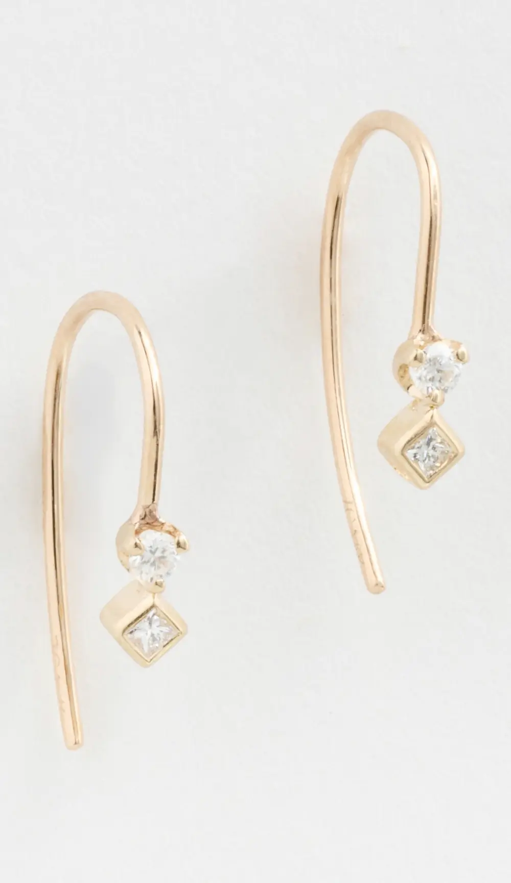 Zoe Chicco 14k Gold Princess Diamond Wire Threader Earrings