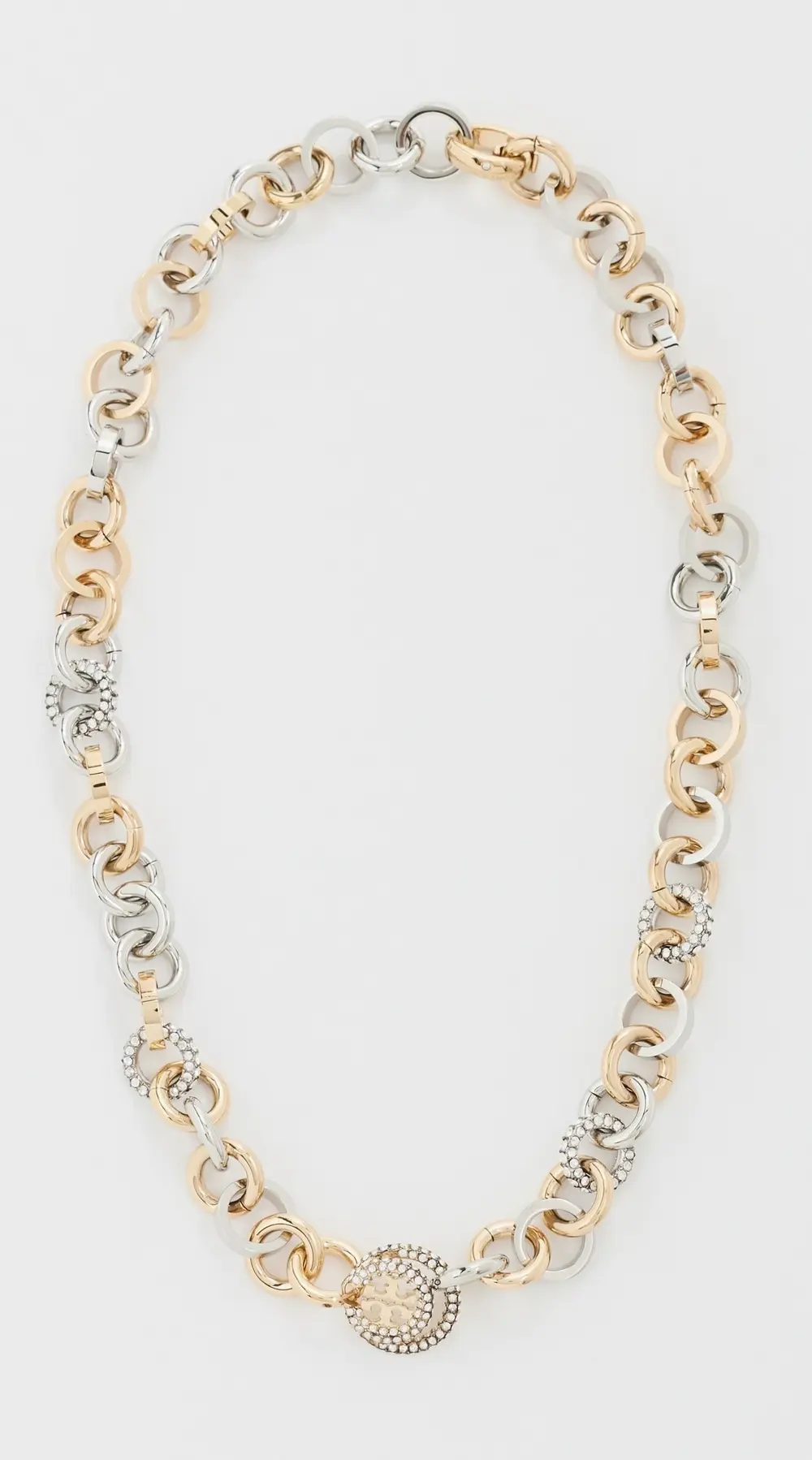 Tory Burch Icon Mixed Pavé Chain Necklace