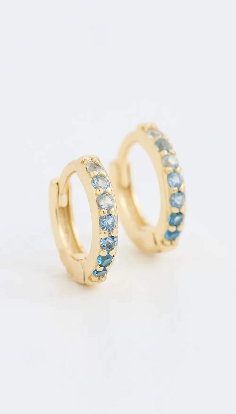 SHASHI Ombre Diamond Huggie Hoop Earrings