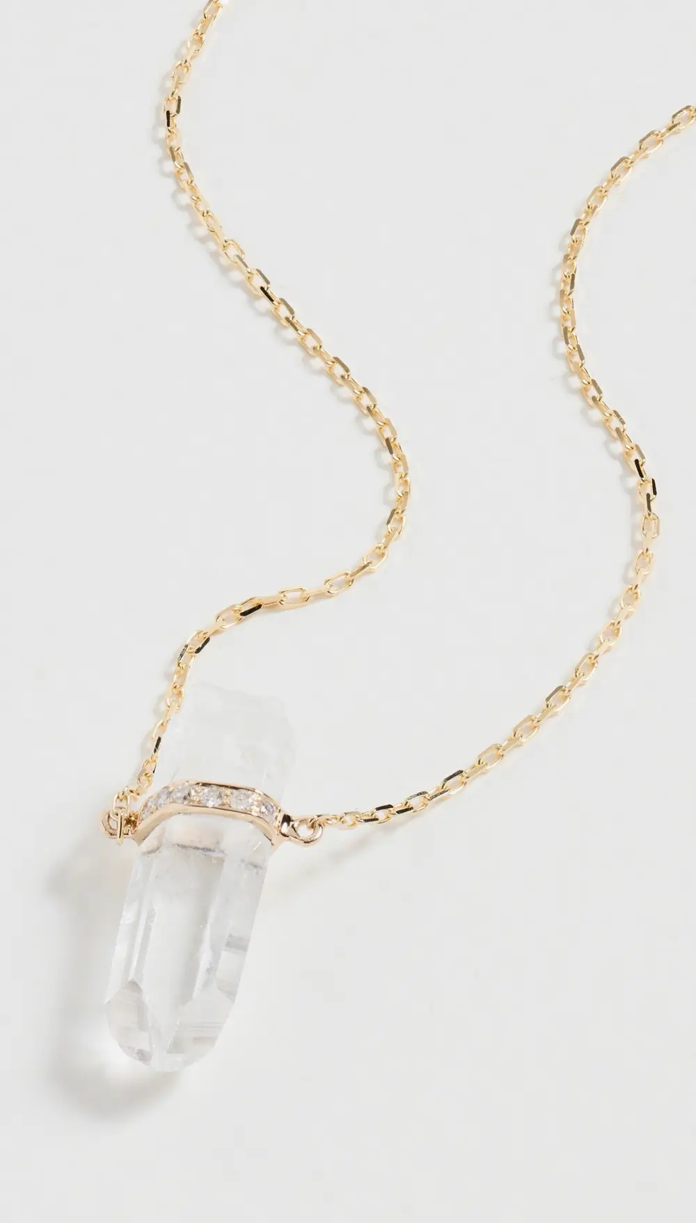 JIA JIA 14k Small Crystal Quartz Diamond Bar Necklace