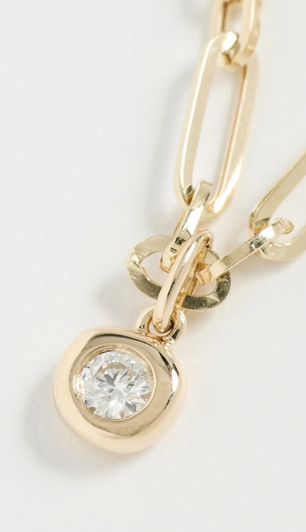 EF Collection 14k Diamond Pillow Mini Chain Necklace