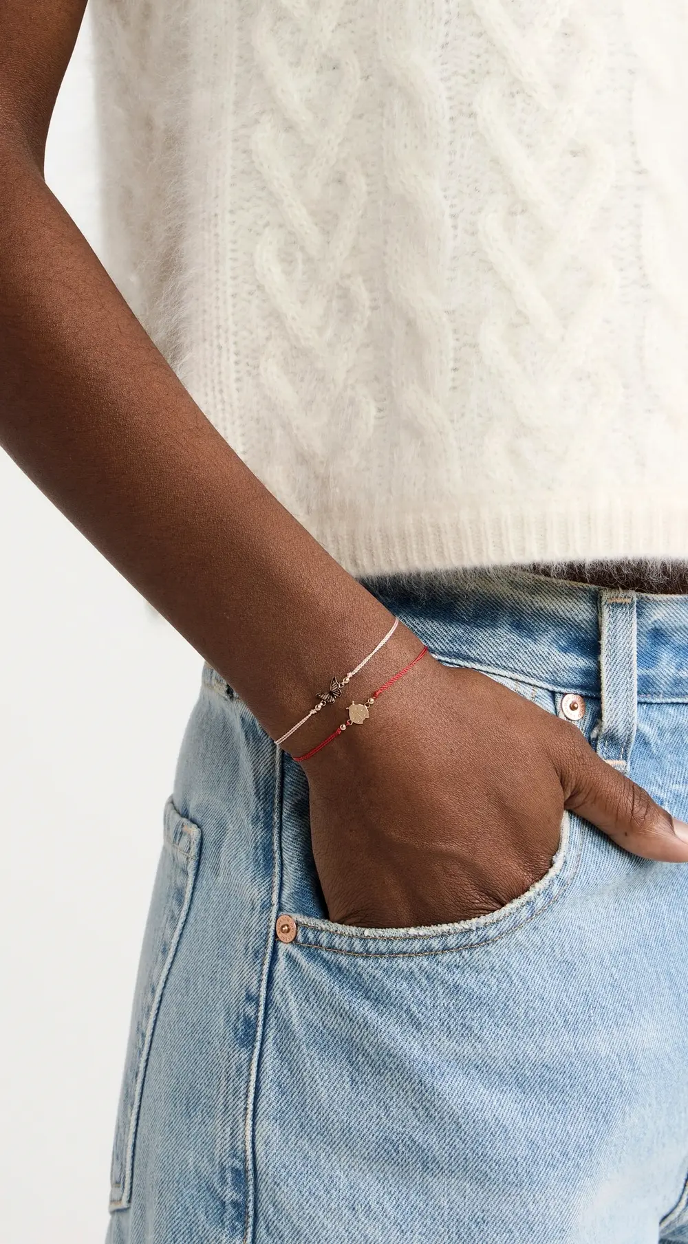 Zoe Chicco 14k Gold Midi Bitty Butterfly Cord Bracelet