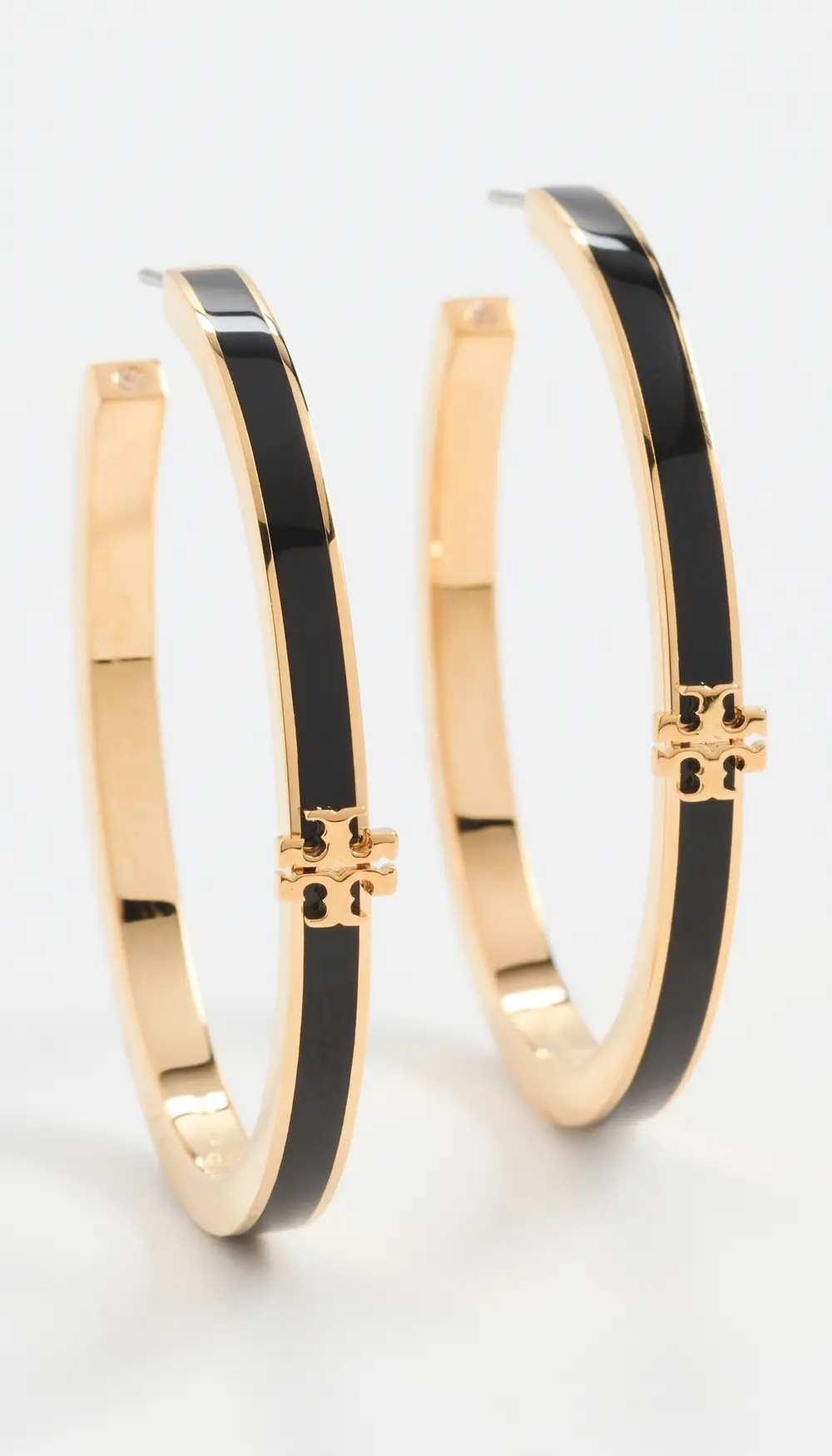 Tory Burch Icon Enamel Hoop Earrings