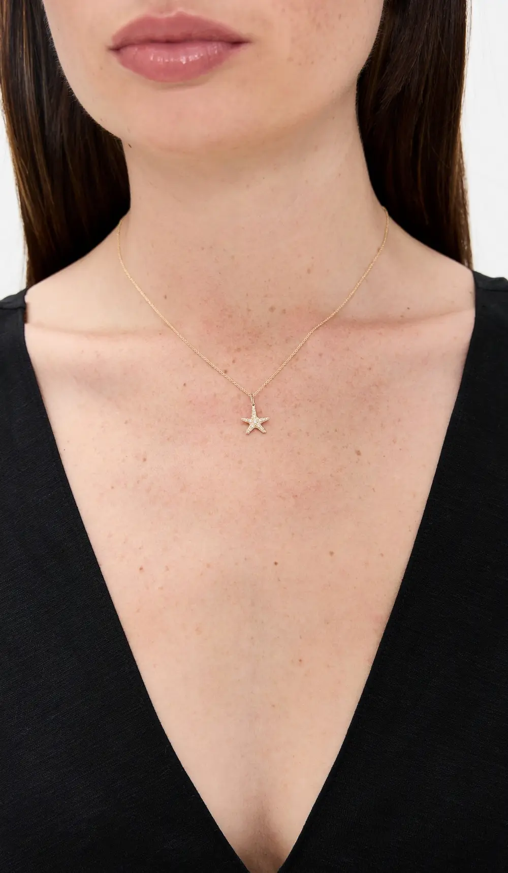 Sydney Evan 14k Small Starfish Charm Necklace