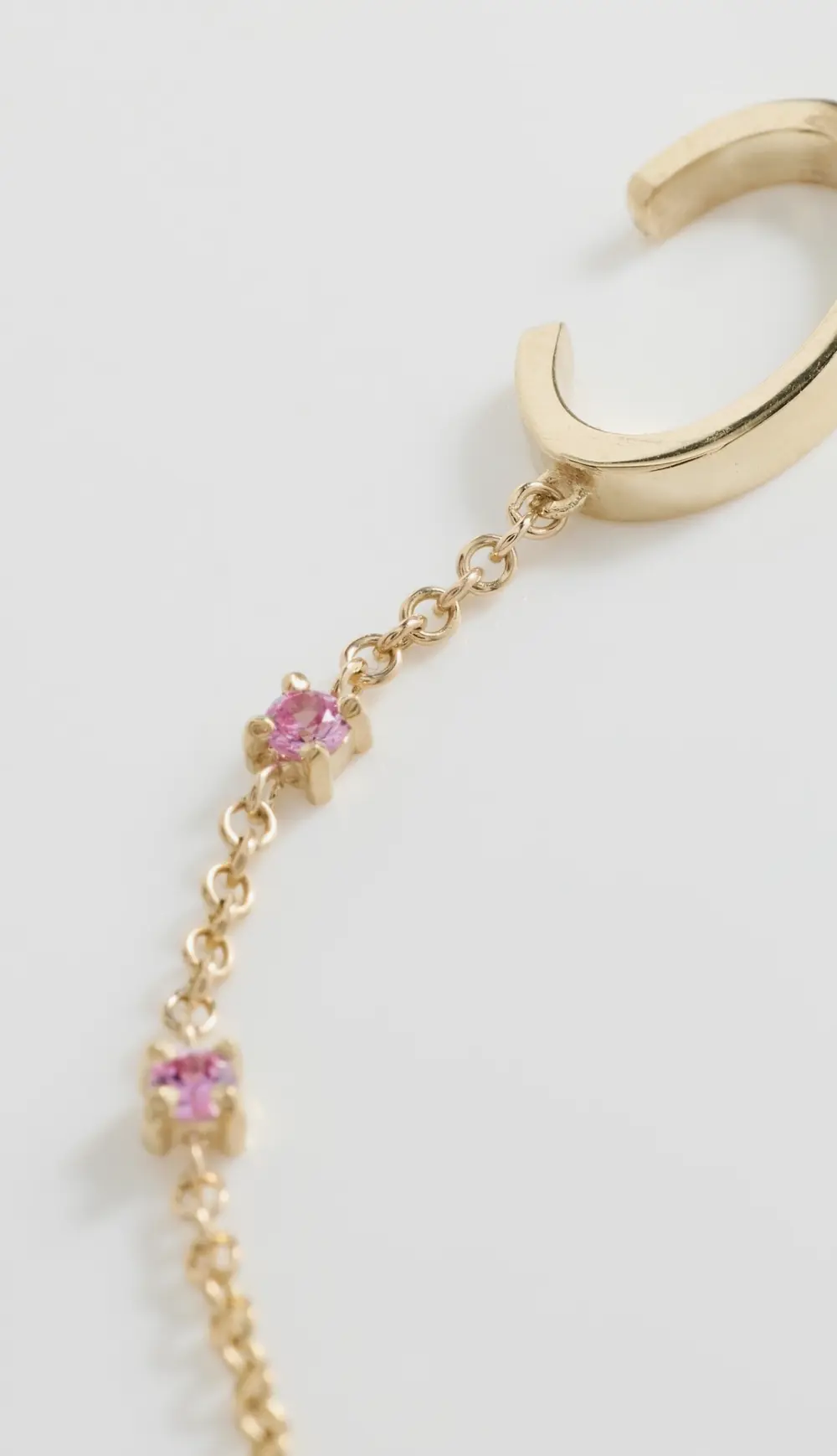 Isa Grutman Pink Sapphire Chain Ear Cuff with Loop