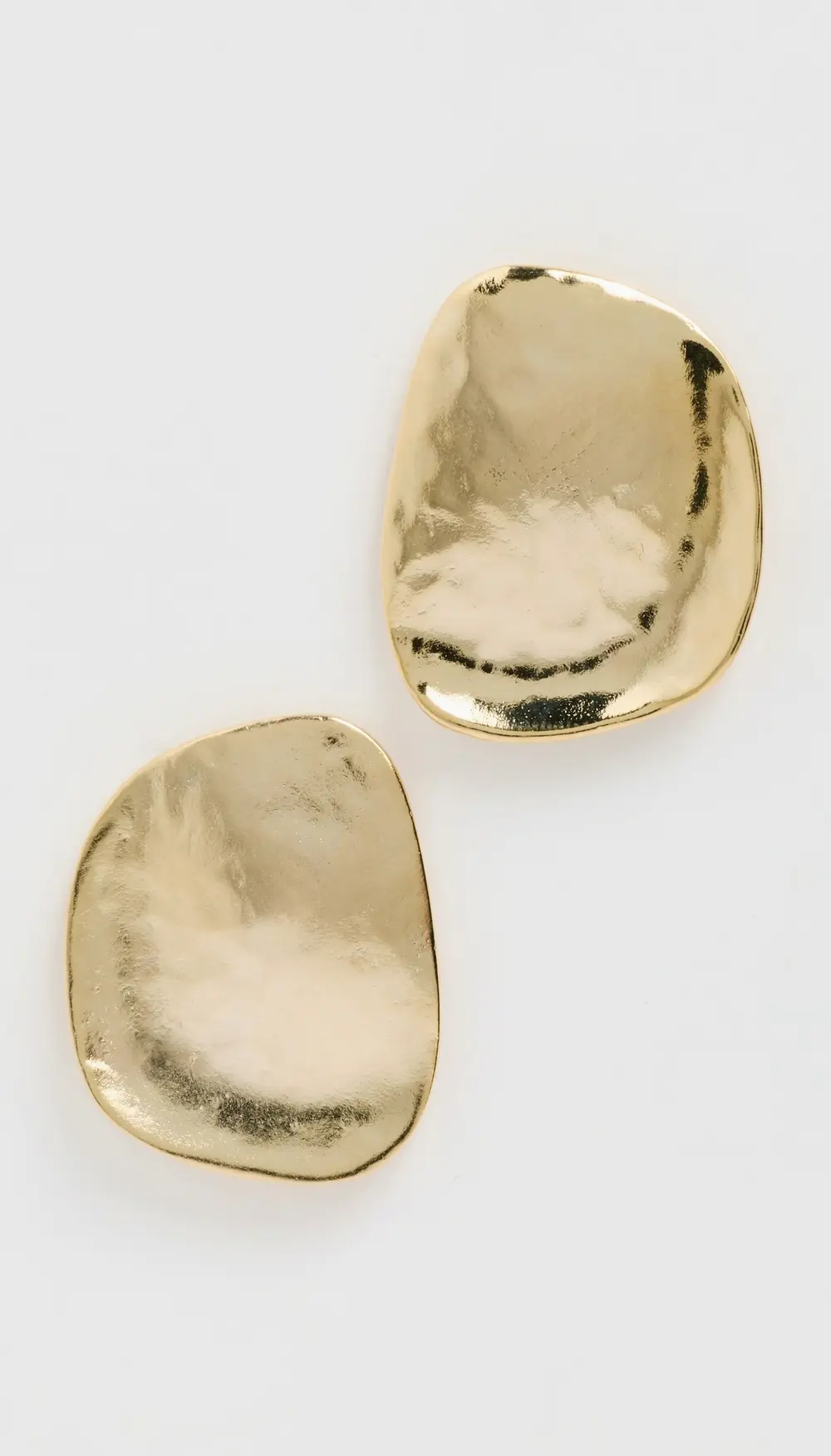 Kenneth Jay Lane Gold Hammered Dapped Disc Earrings