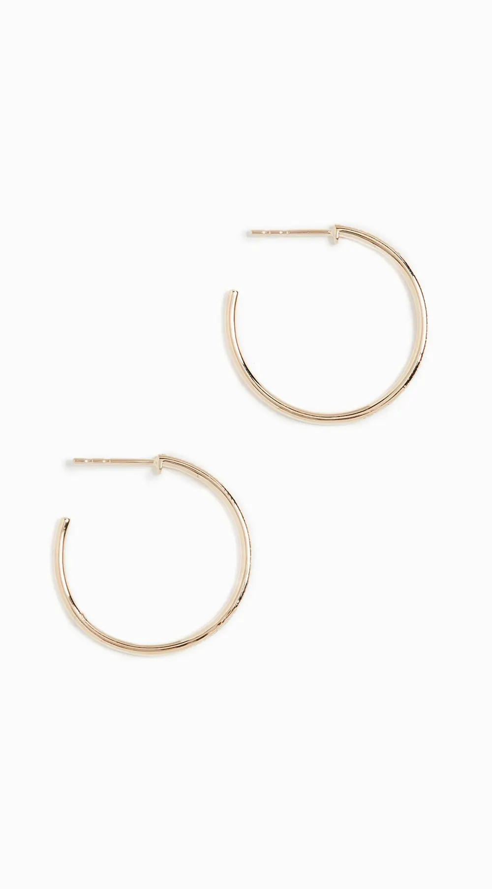 EF Collection 14k Half Diamond Essential Hoop Earrings