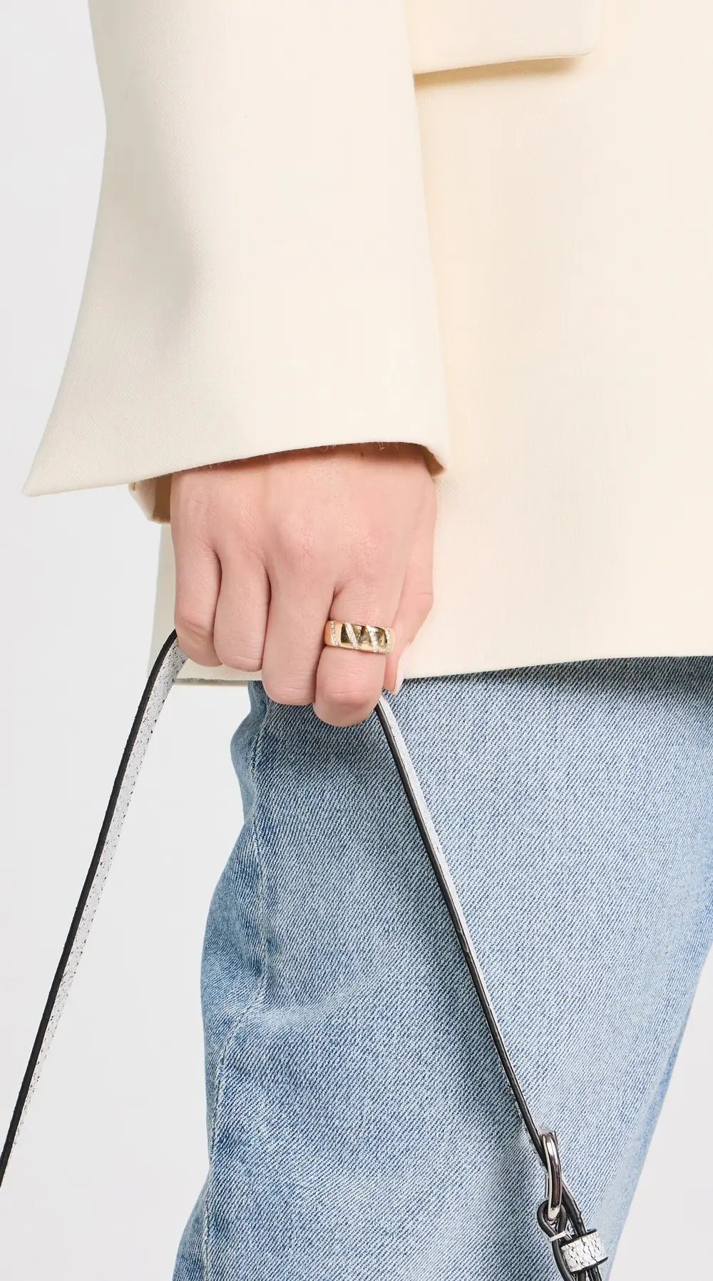 Stephanie Gottlieb 14k Gold and Diamond Stripe Ring