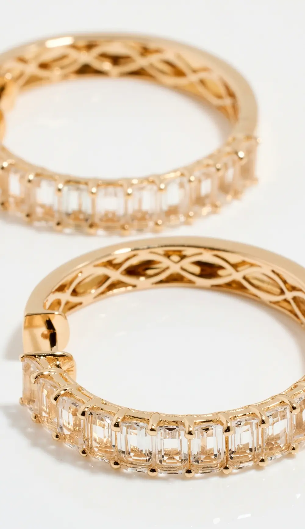 SHAY 18k White Topaz Cut Eternity Hoop, 8.9cts