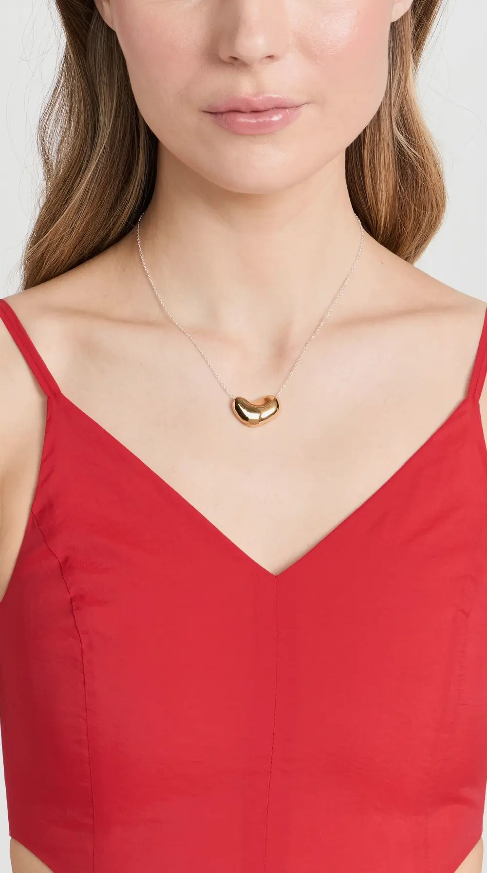 AGMES Small Sculpted Heart Pendant Necklace