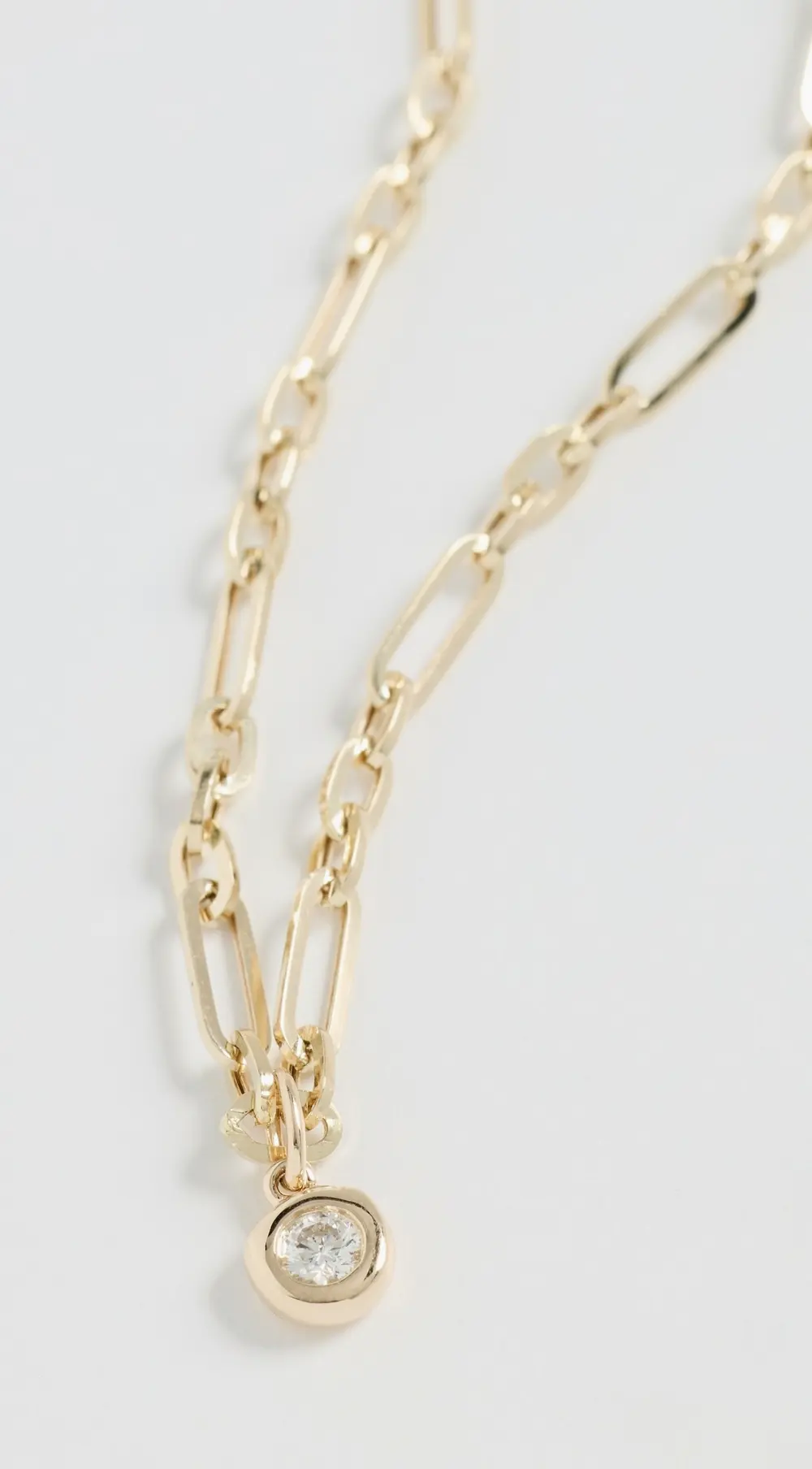 EF Collection 14k Diamond Pillow Mini Chain Necklace