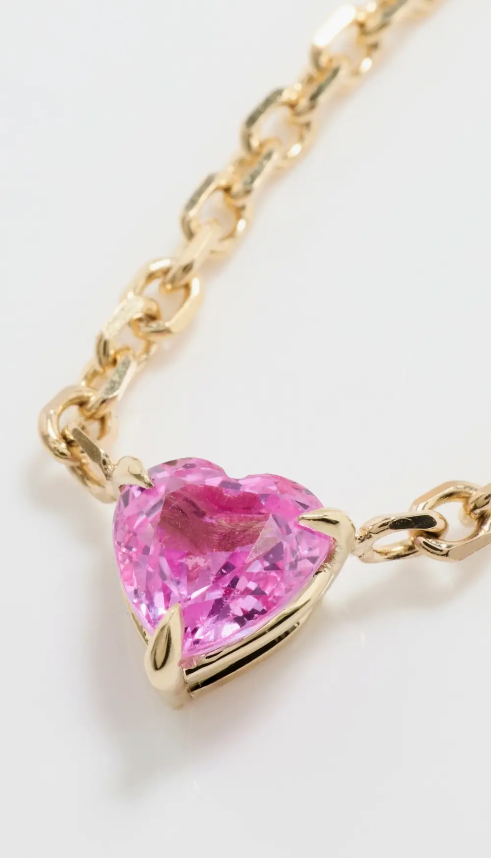 Isa Grutman 14k Pink Sapphire Heart Necklace