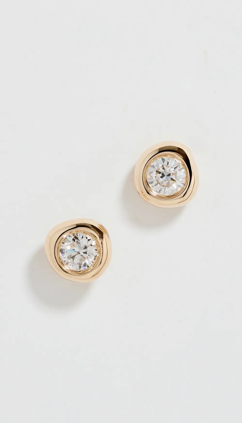 EF Collection Diamond Pillow Stud Earrings