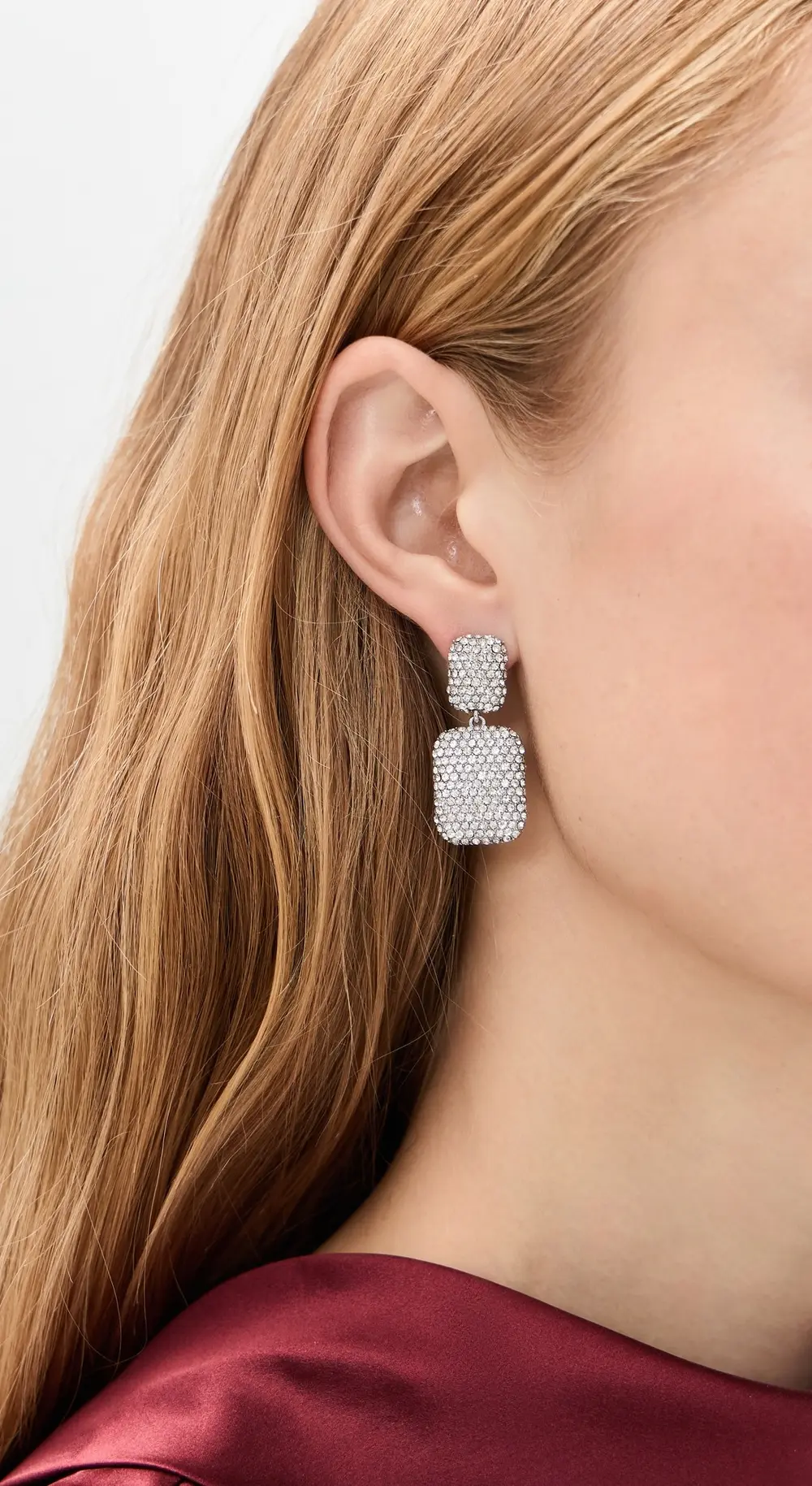 BaubleBar Silver Pave Holiday Earrings