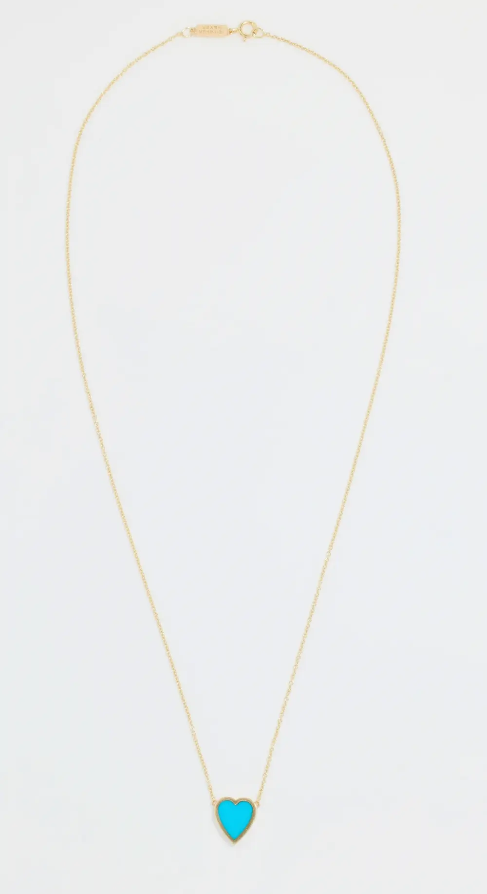 Jennifer Meyer Jewelry 18k Mini Turquoise Inlay Heart Necklace