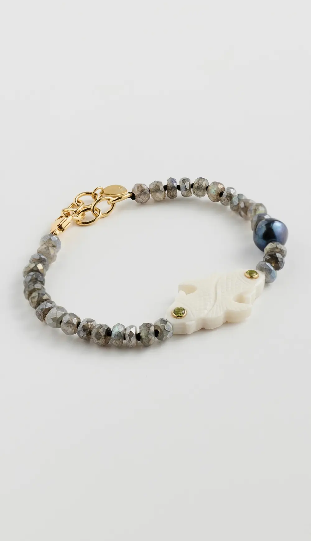 Chan Luu Carved Bone Fish Labradorite Bracelet
