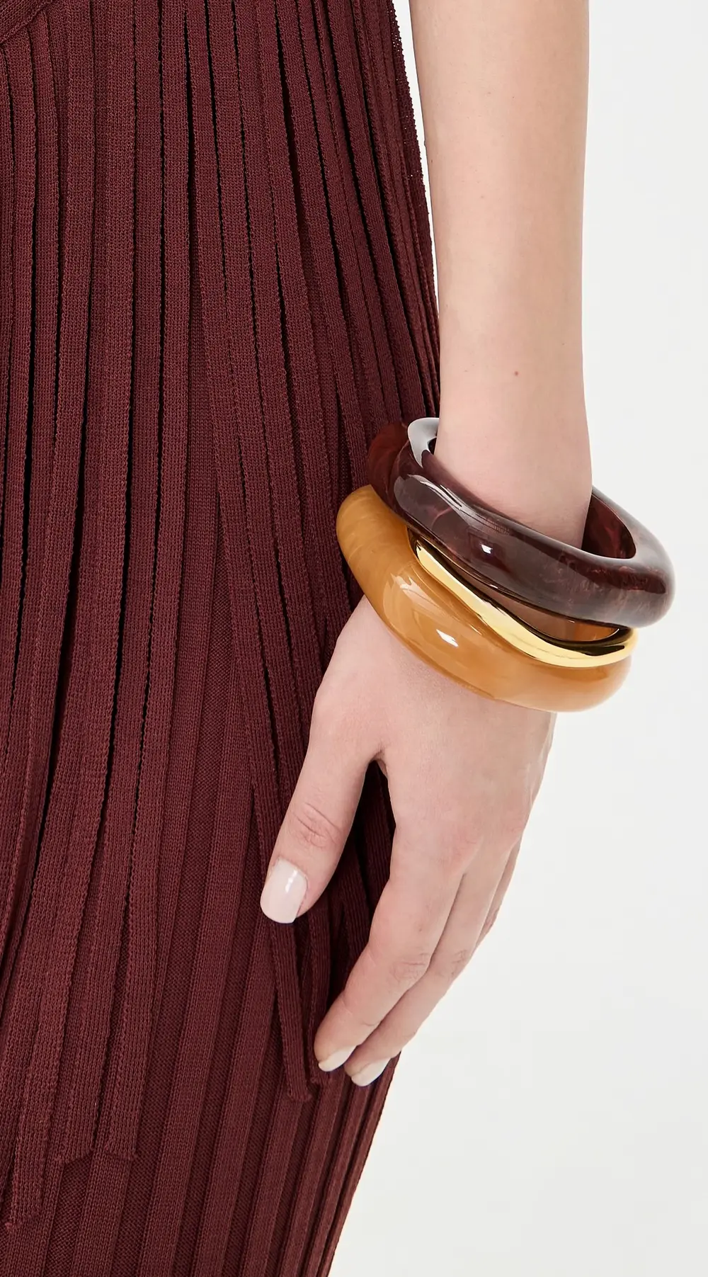Madewell Sculptural Resin Bangle Bracelet Set