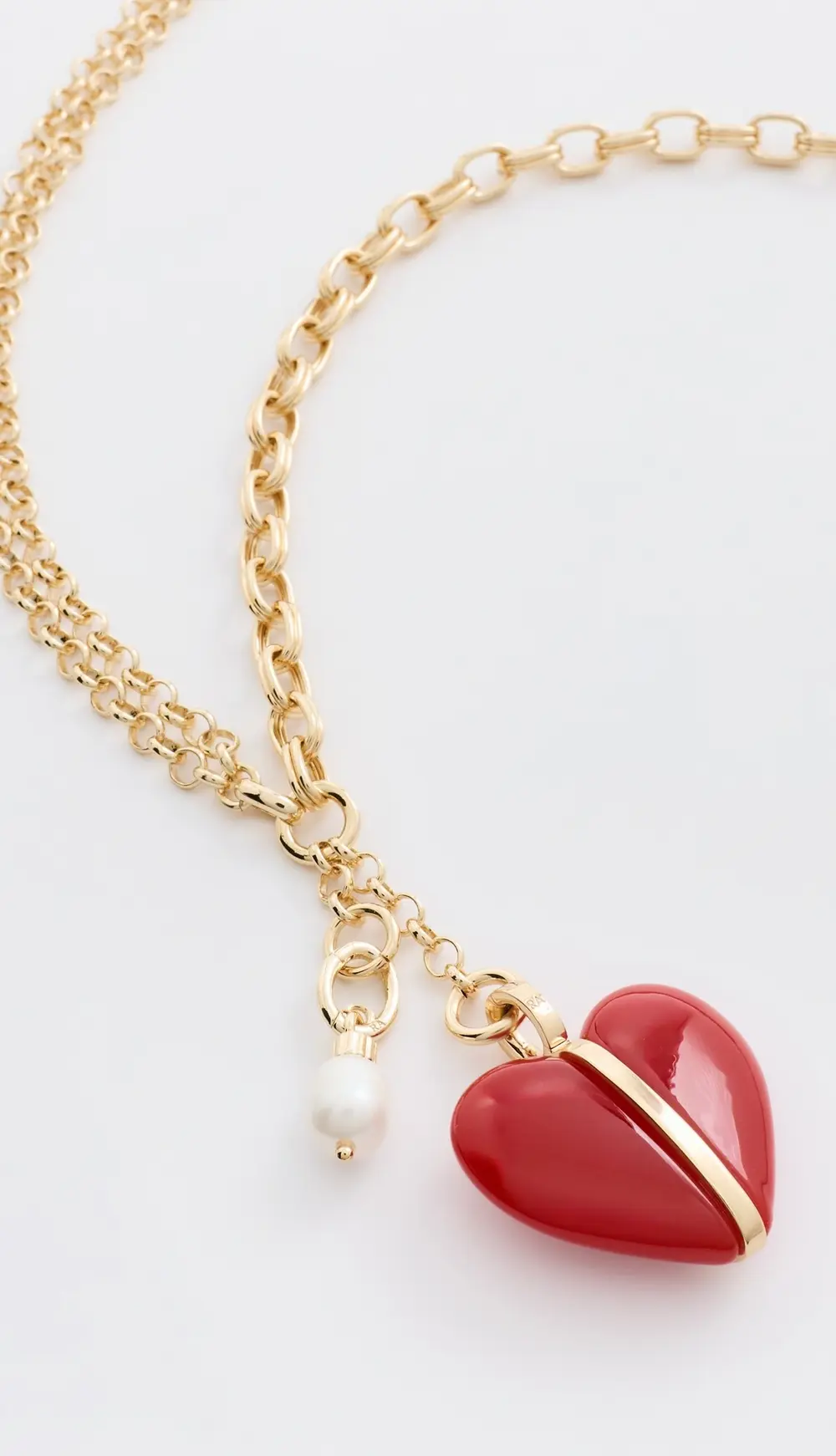 Roxanne Assoulin Semi Heart Charm and Cab Necklace