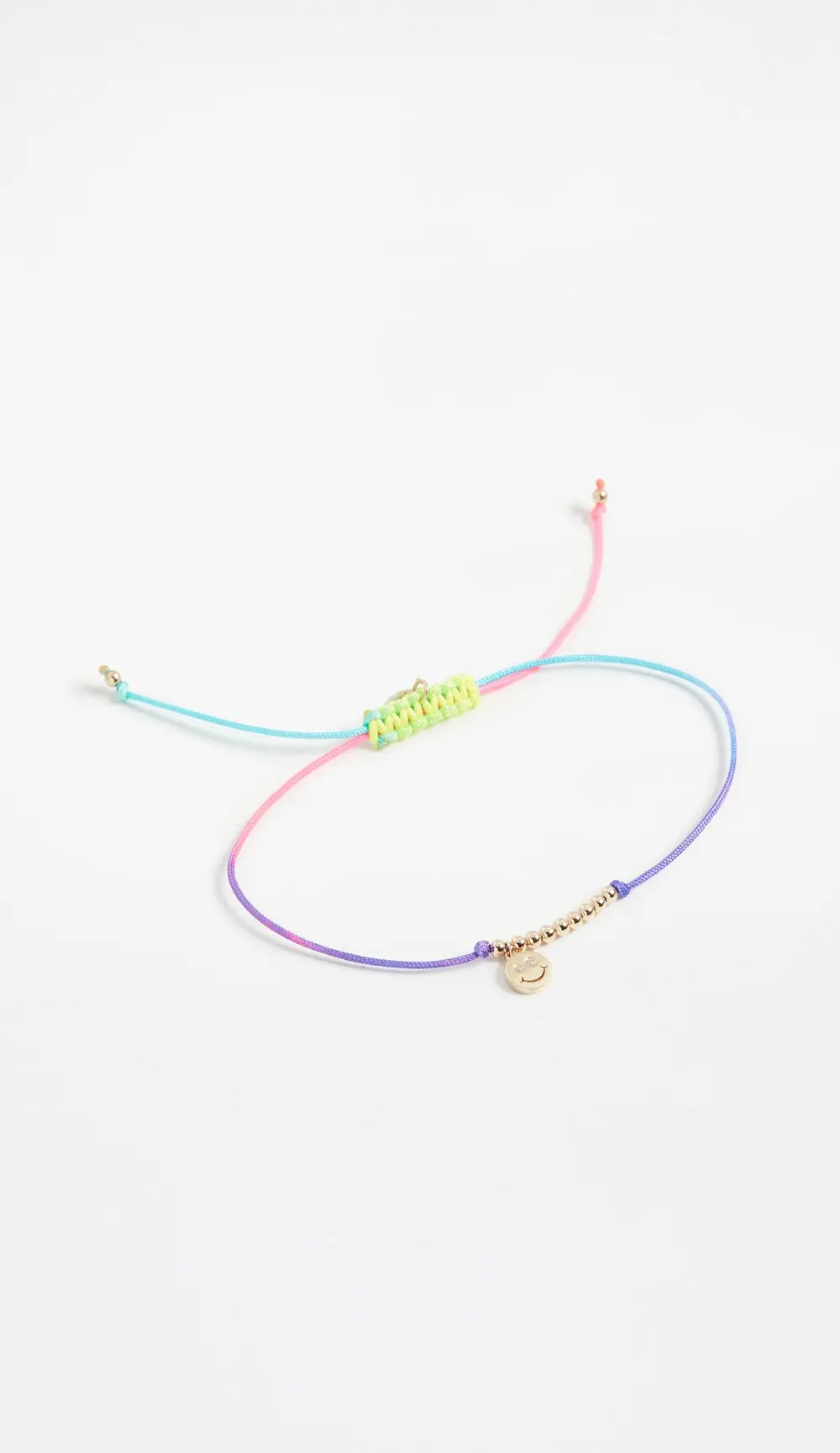 Sydney Evan Double Stone Happy Face Cord Bracelet