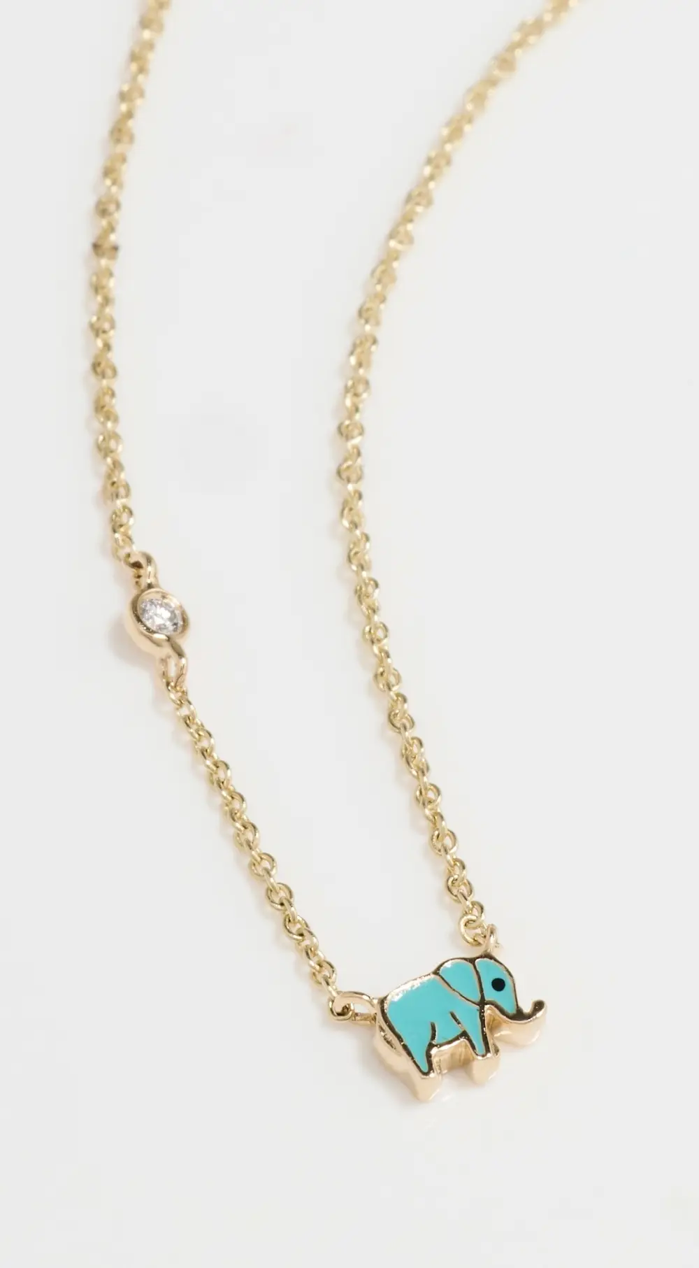 Sydney Evan 14k Mini Enamel Elephant Necklace
