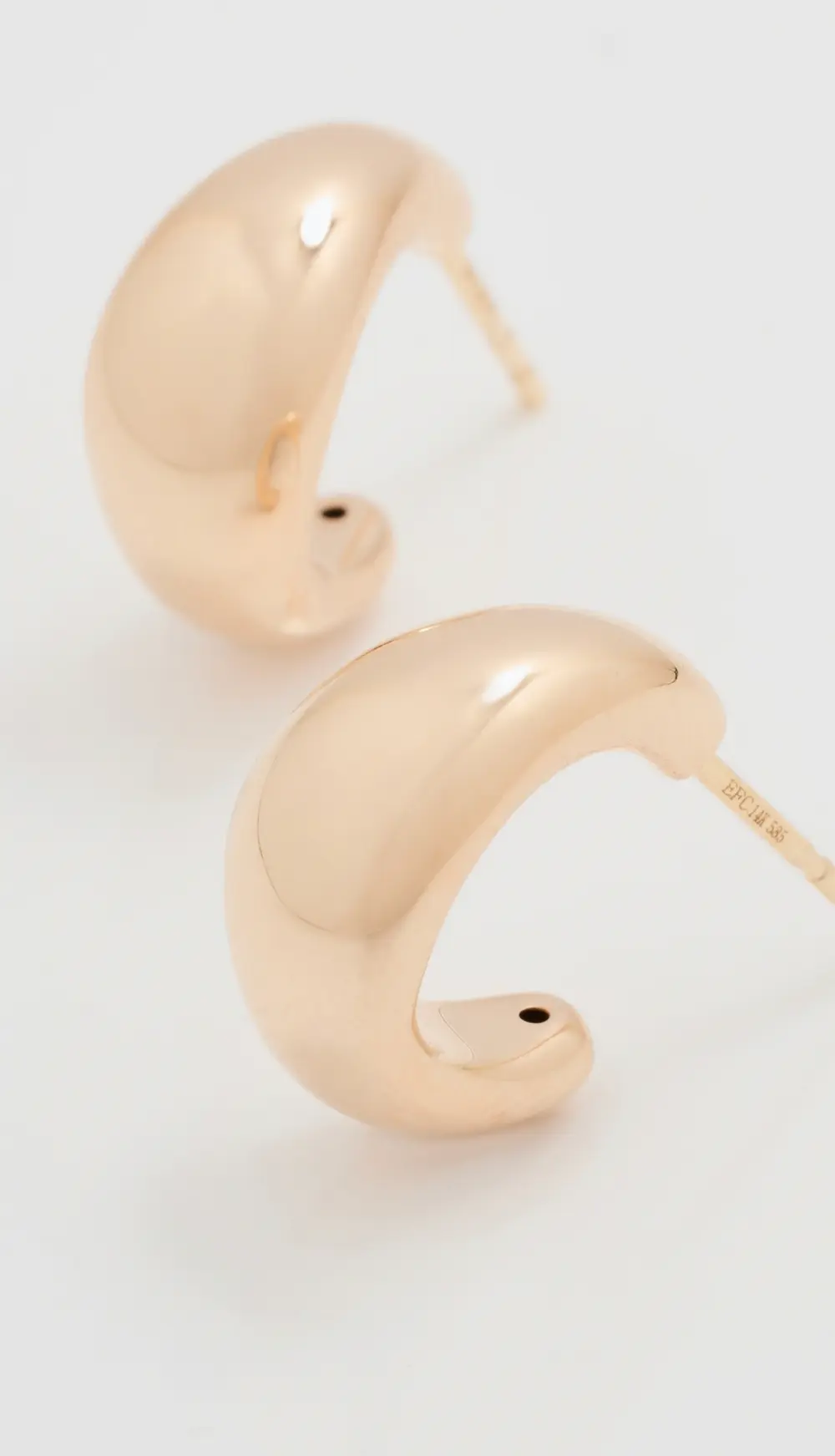 EF Collection 14k Gold Jumbo Dome Hoop Earrings