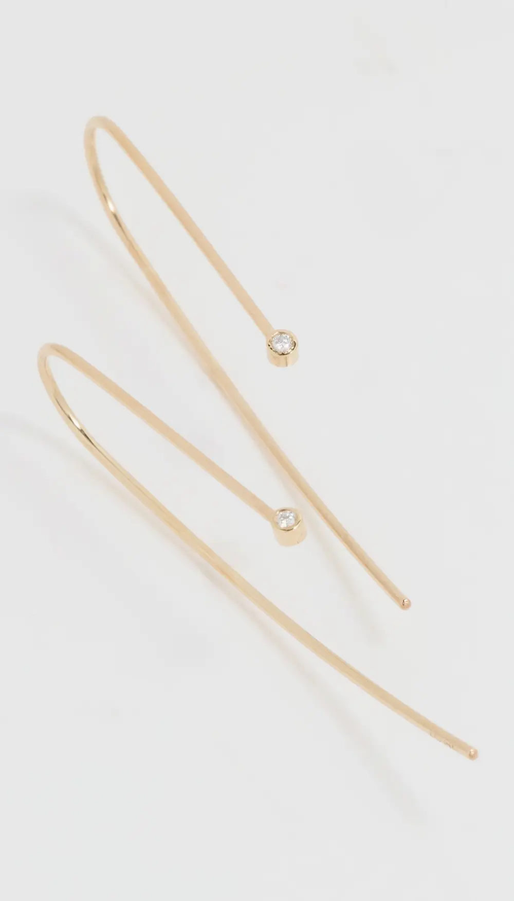 Zoe Chicco 14k Tiny Diamond Bezel Wire Earrings