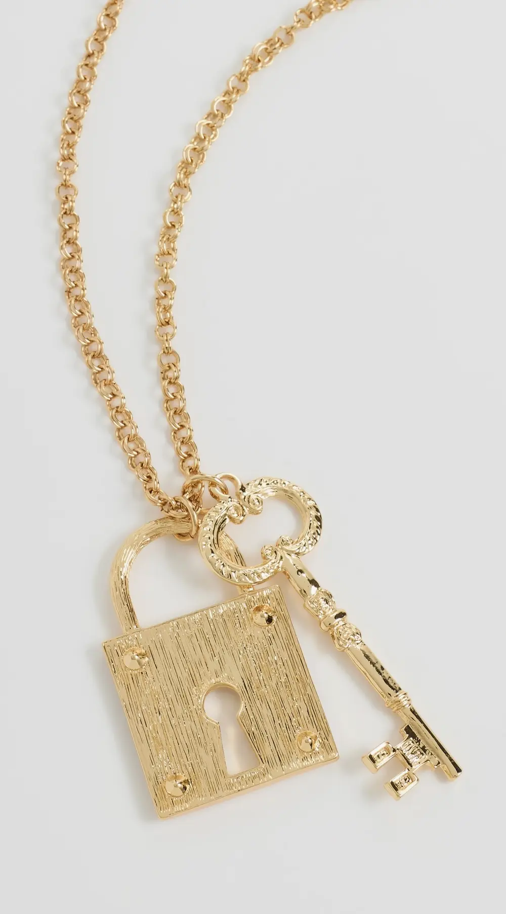 Kenneth Jay Lane Lock Pendant Necklace
