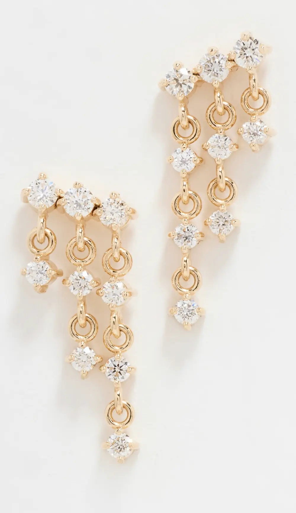 Zoe Chicco 14k Gold Waterfall Prong Set Diamond Earrings