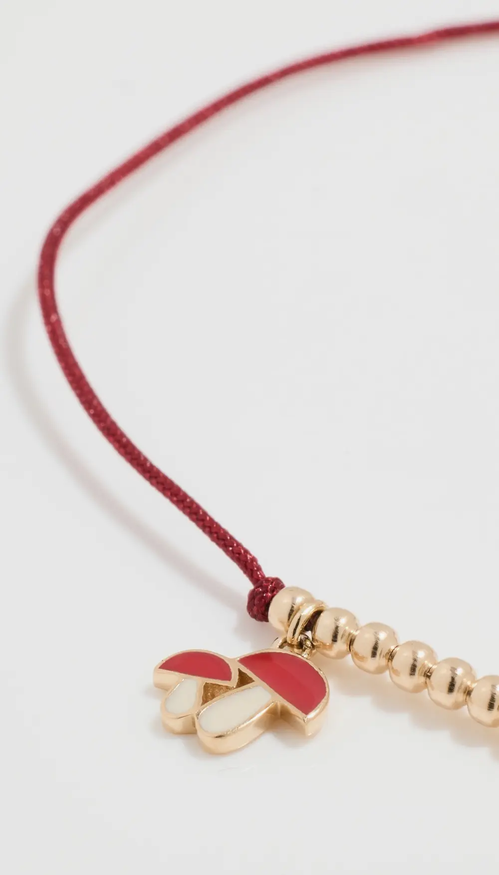 Sydney Evan Mini Enamel Mushroom Cord Bracelet