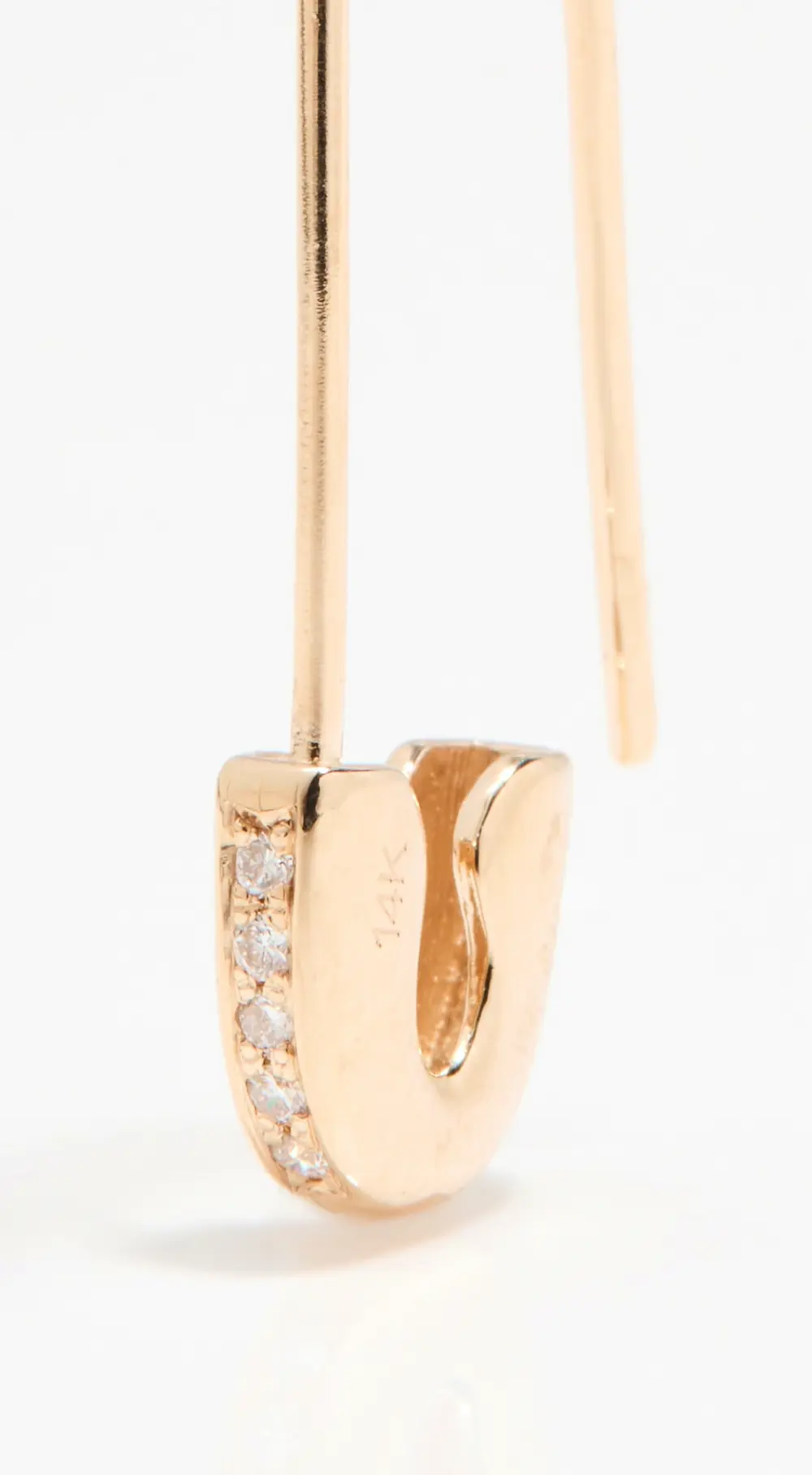 Zoe Chicco 14k Gold Pave Diamond Safety Pin Threader Earring