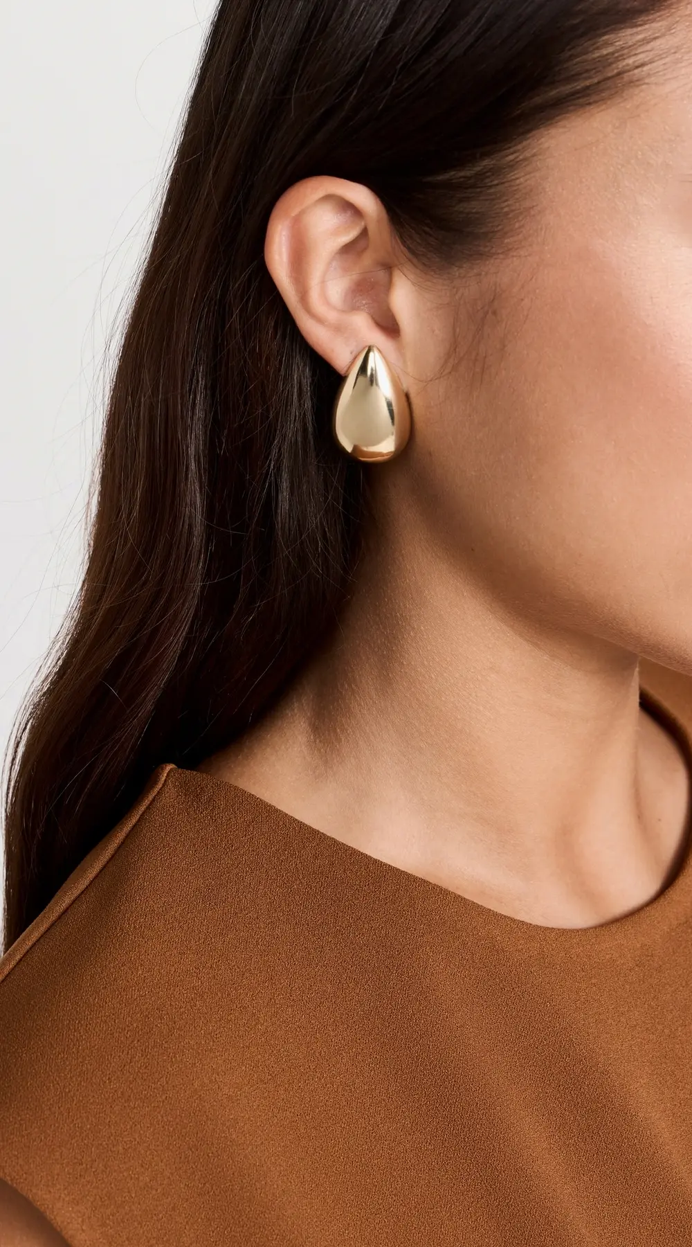 By Adina Eden Solid Chunky Teardrop Hoop Earrings