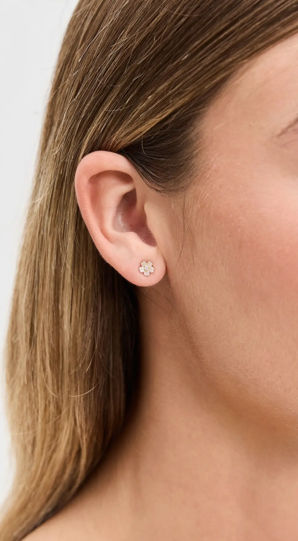 EF Collection Diamond Mini Cherry Blossom Stud Earring