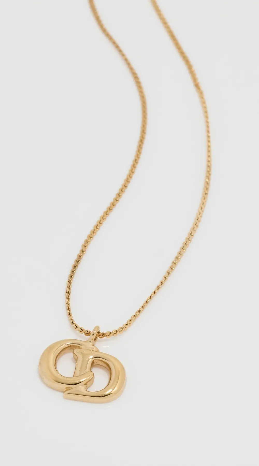 What Goes Around Comes Around Dior Gold CD Necklace