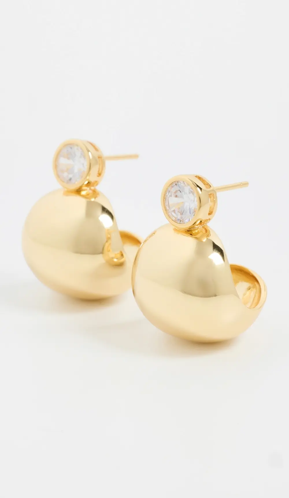 SHASHI Bezel Gold Earrings