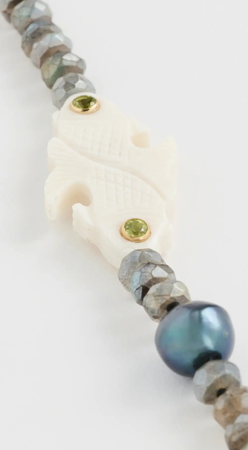 Chan Luu Carved Bone Fish Labradorite Bracelet