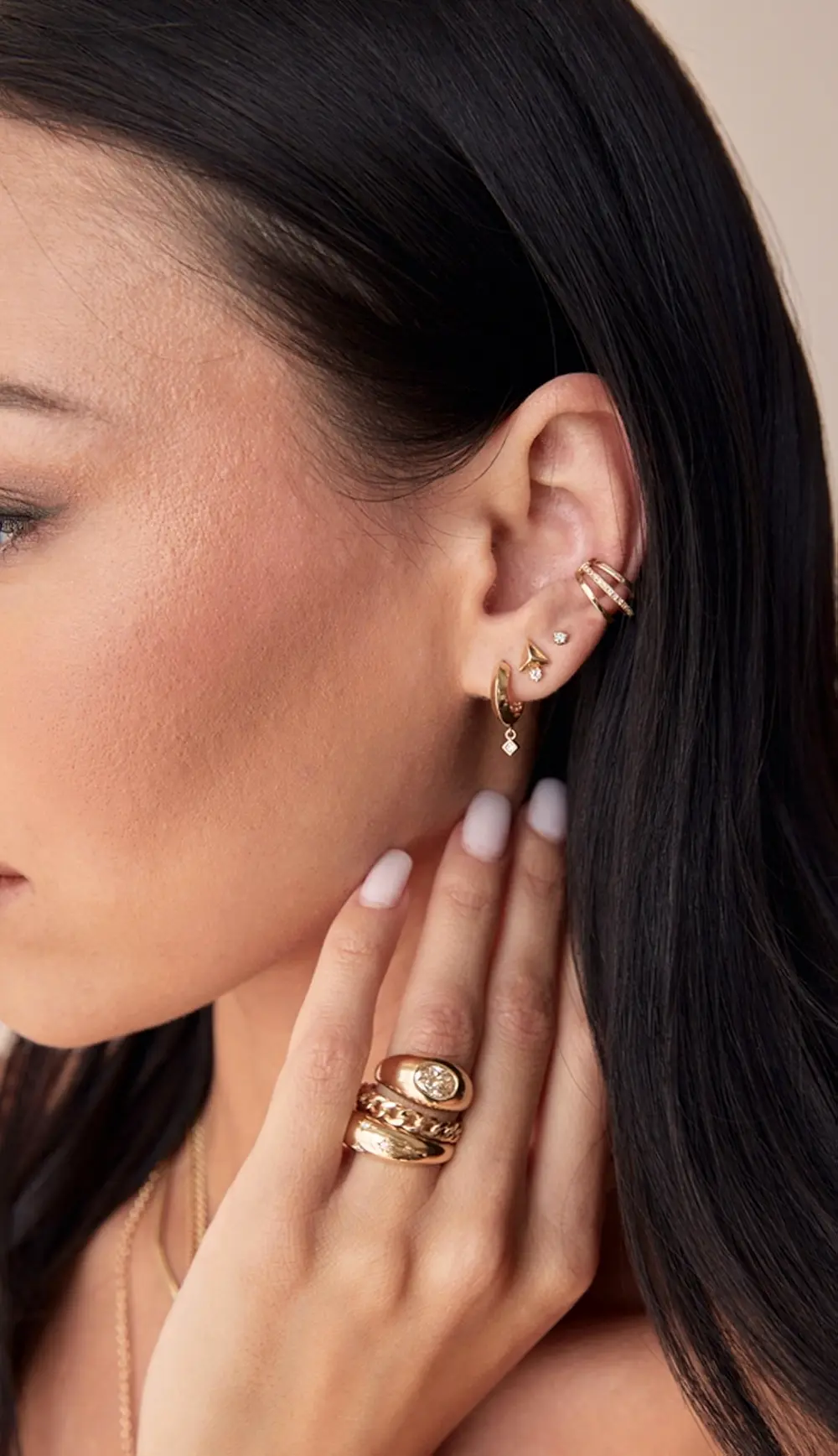 Zoe Chicco Knife Edge Hinged Huggie Hoop Earrings