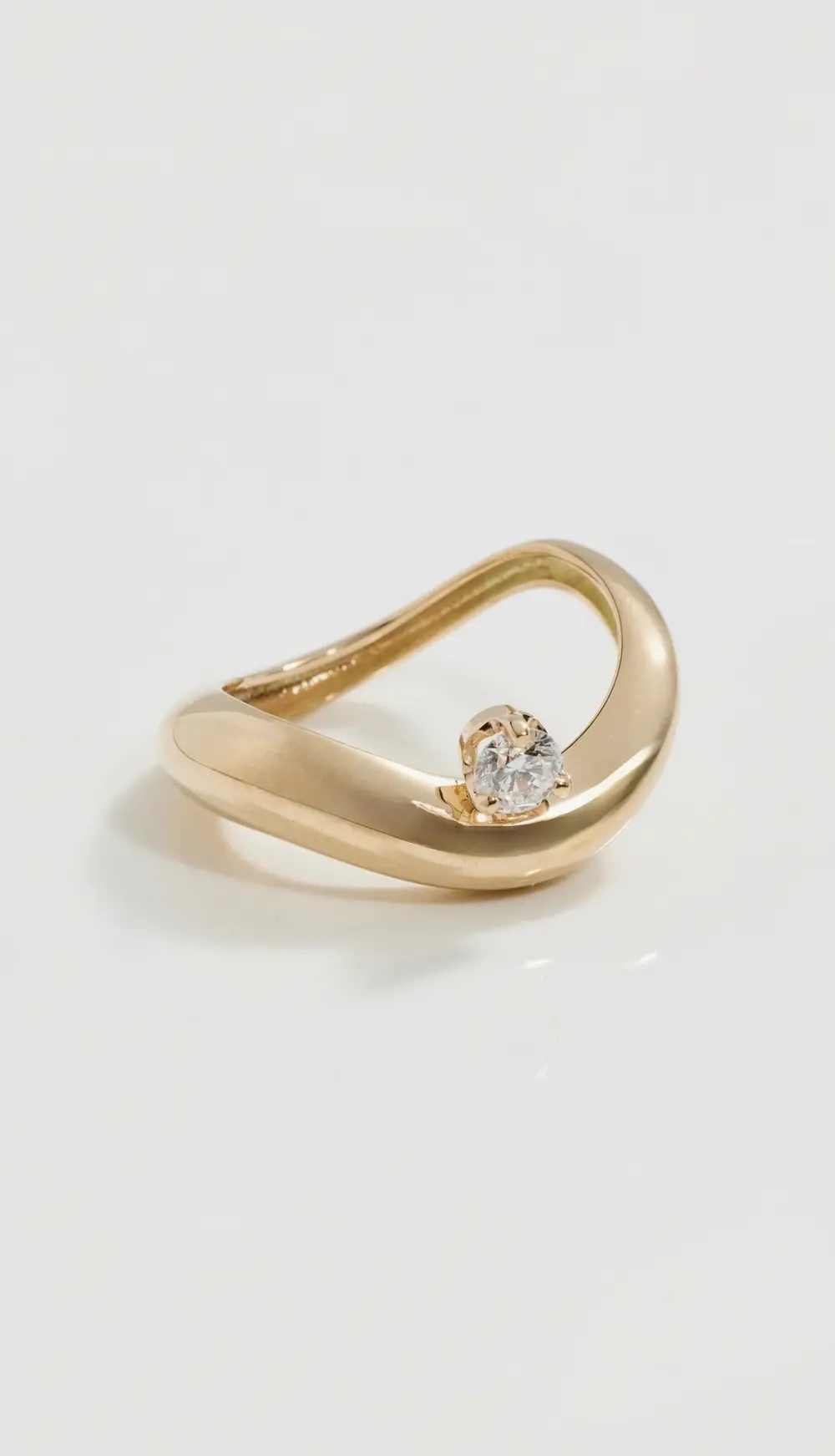 Zoe Chicco 14k Gold Wave Ring with Diamond