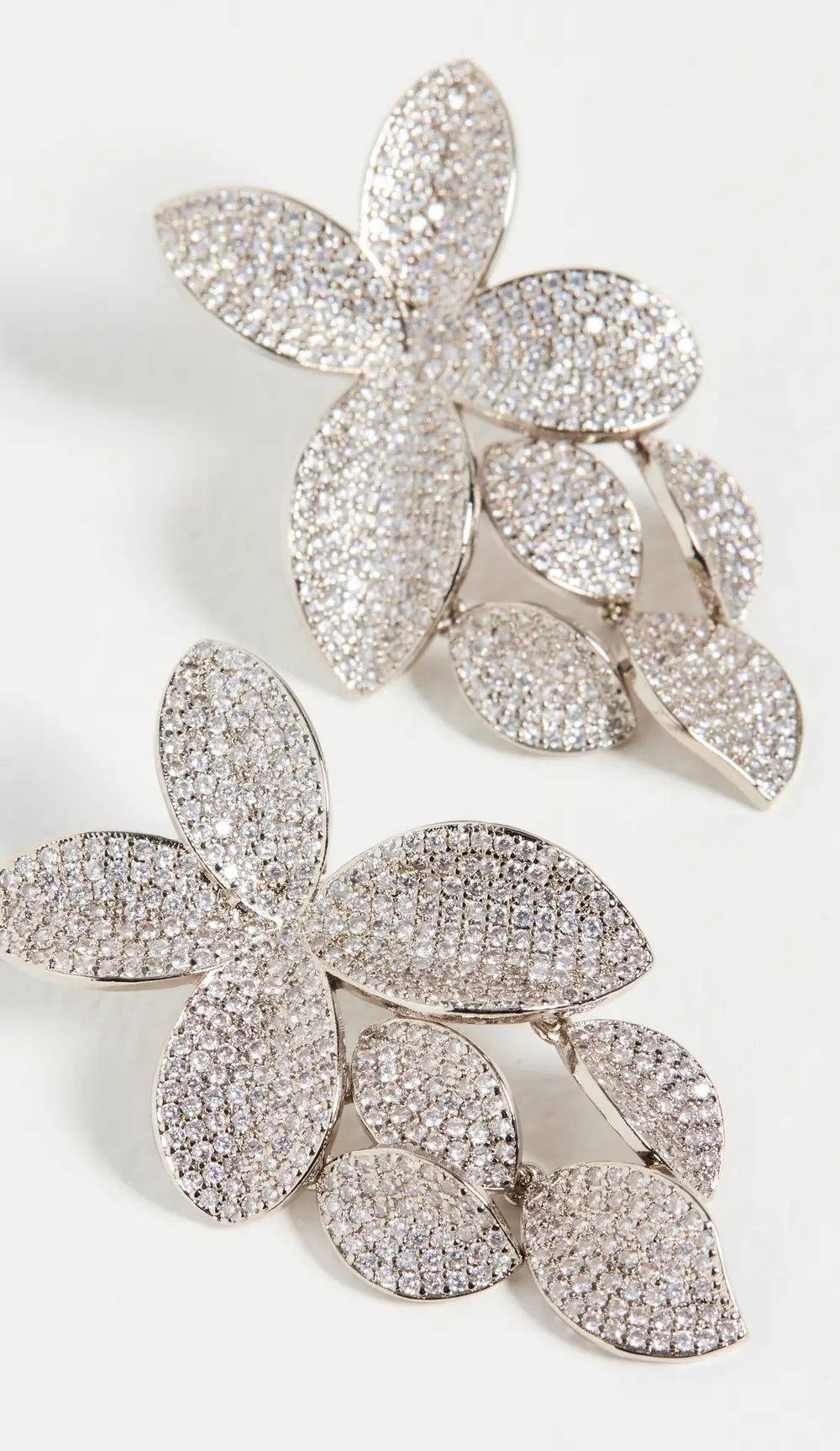 SHASHI Pave Flower Drop Earrings