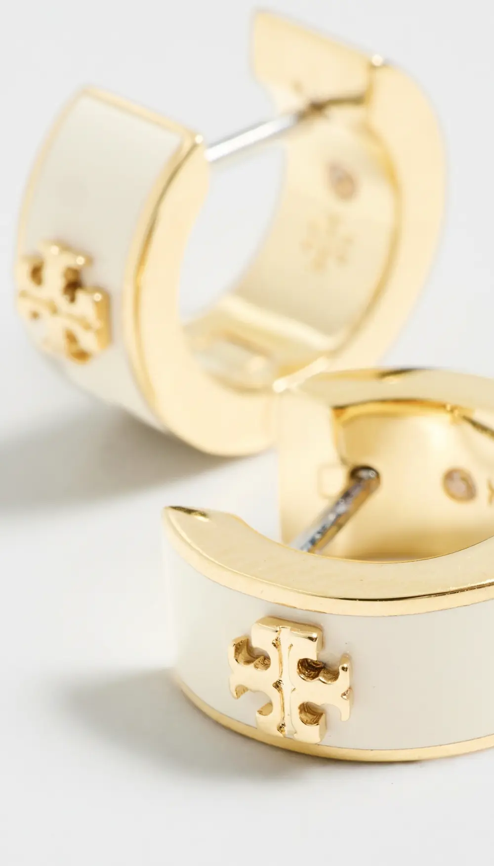 Tory Burch Icon Enamel Huggie Earrings