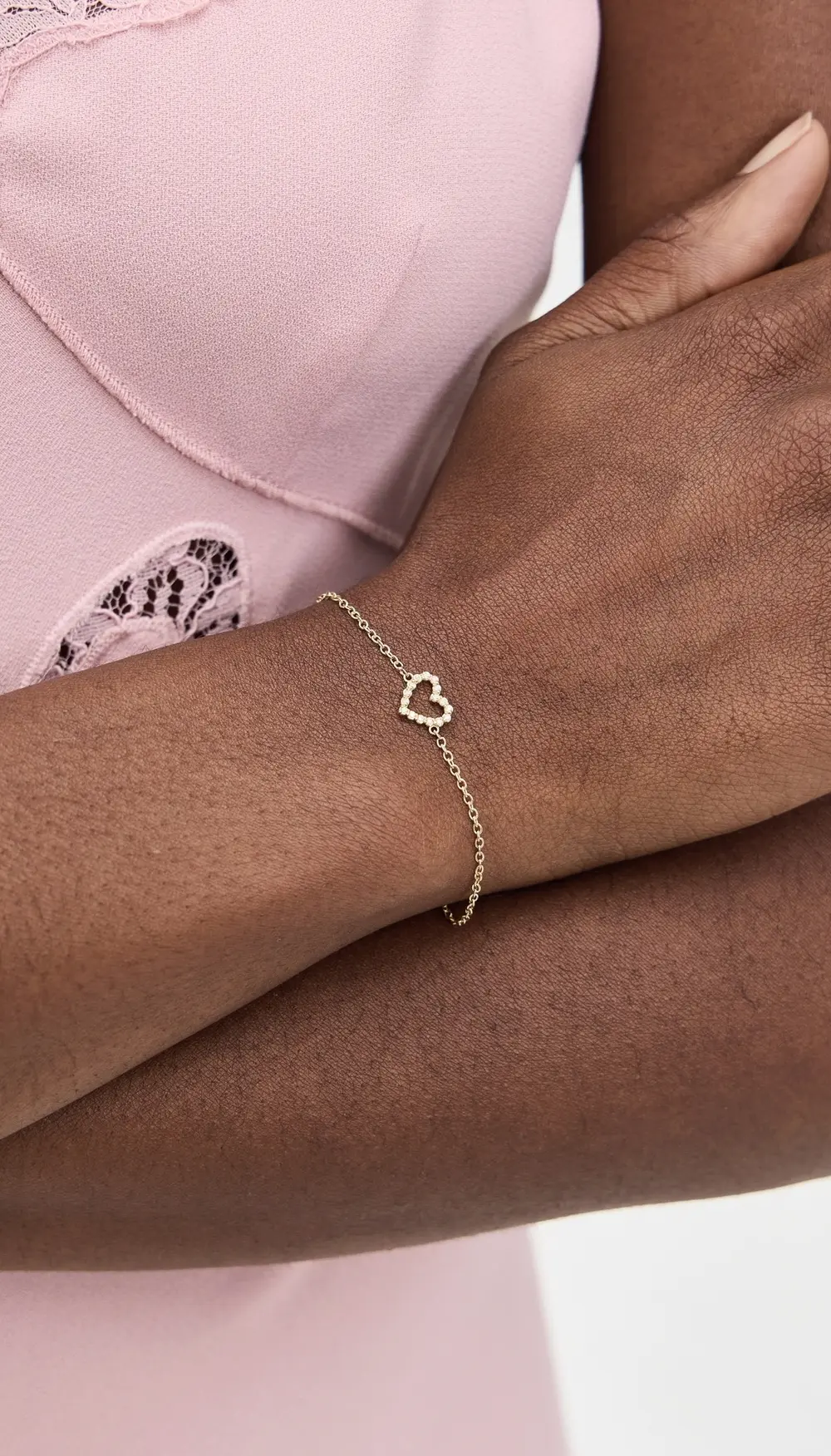 Jennifer Meyer Jewelry 18k Mini Bezel Open Heart Bracelet