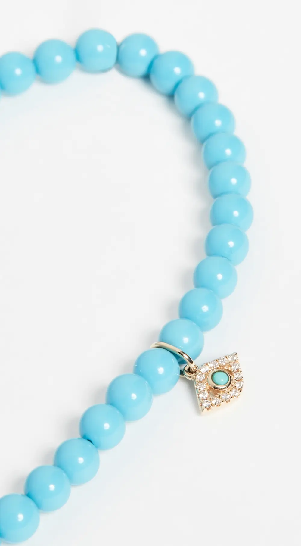 Sydney Evan 14k Gold Turquoise Beaded Evil Eye Charm Bracelet